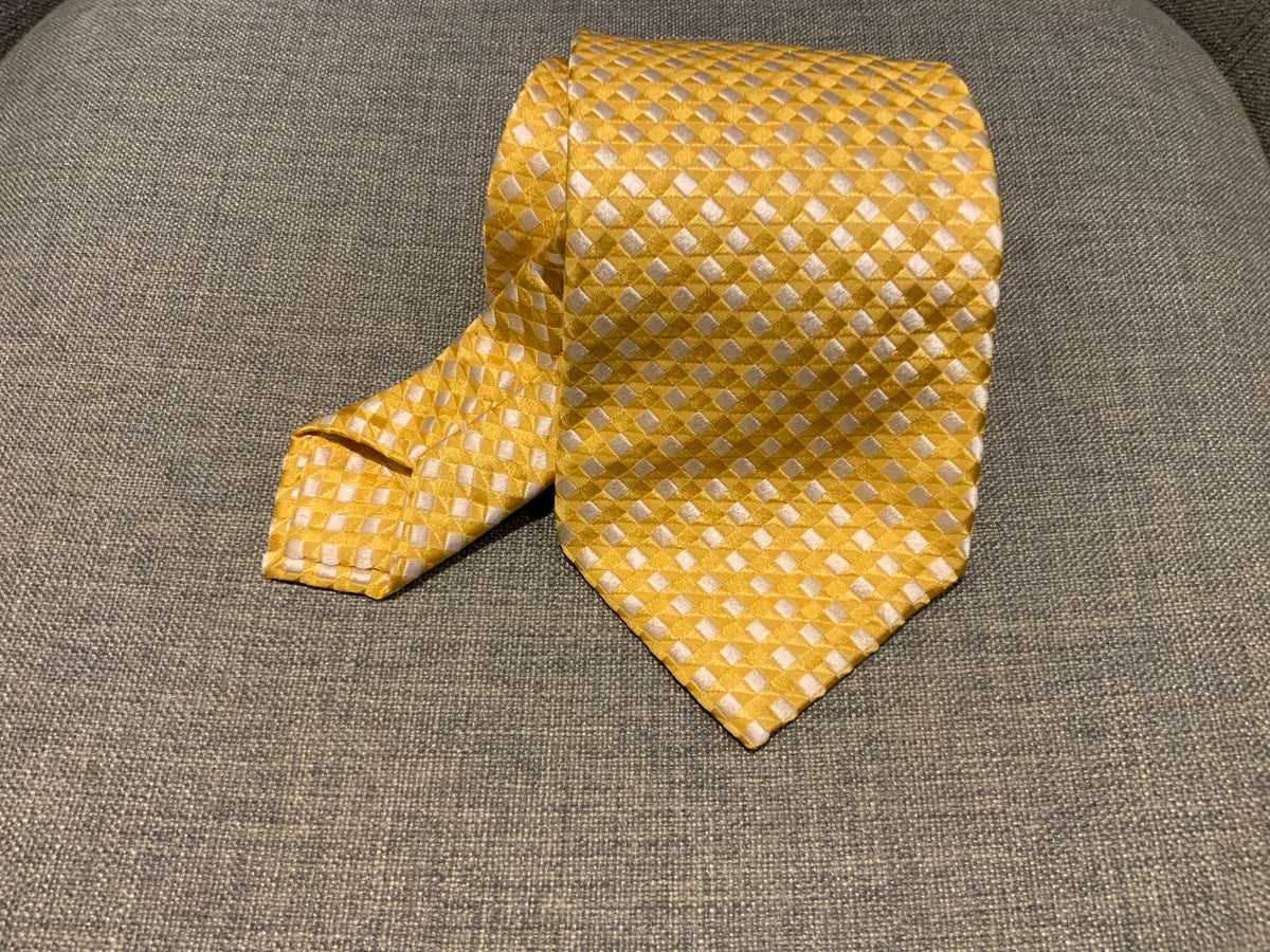 BRIONI Silk Jacquard Yellow Jacquard Mens Tie men