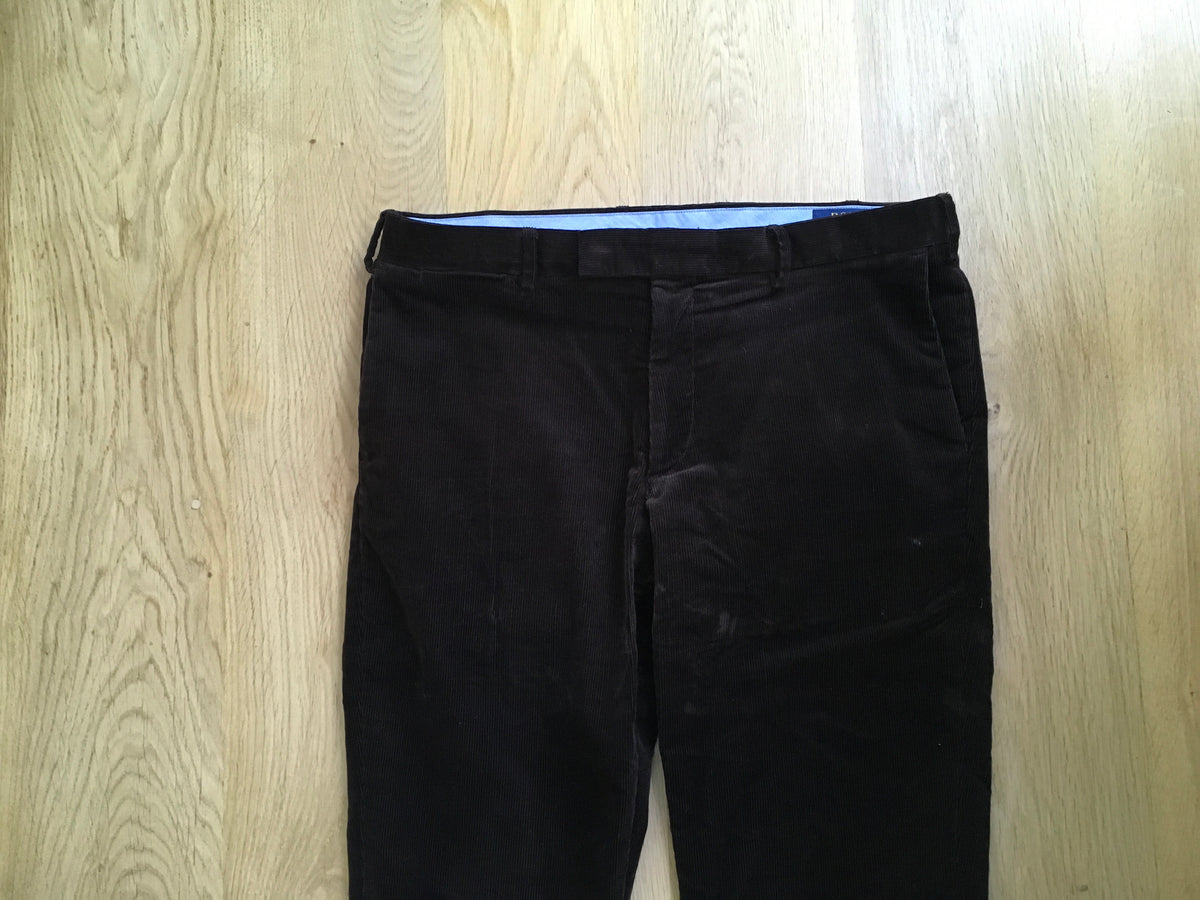 Ralph Lauren Polo Men's Brown Stretch Slim Fit Corduroy Pants Trousers Men