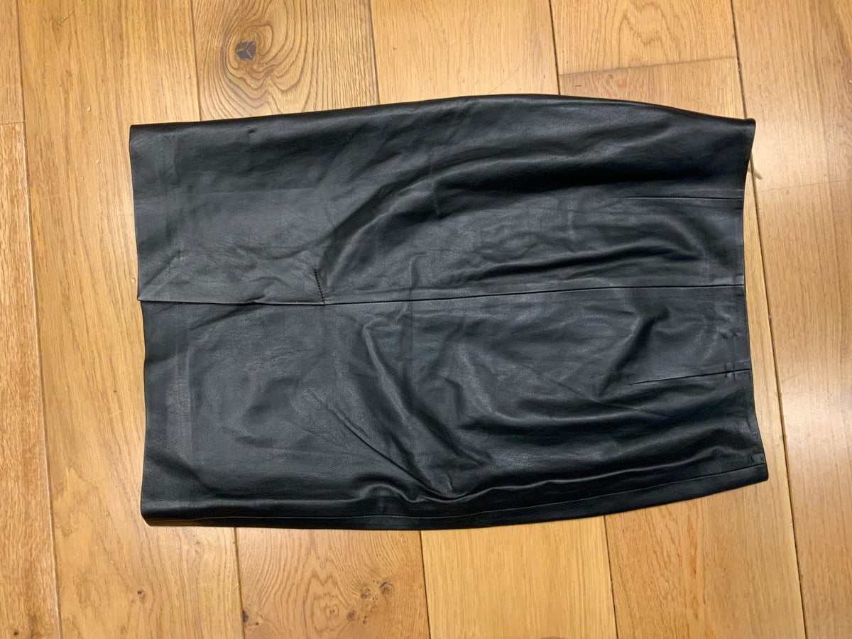 Ralph Lauren Lauren Lambs leather fitted midi skirt US 2 UK 6 XS ladies