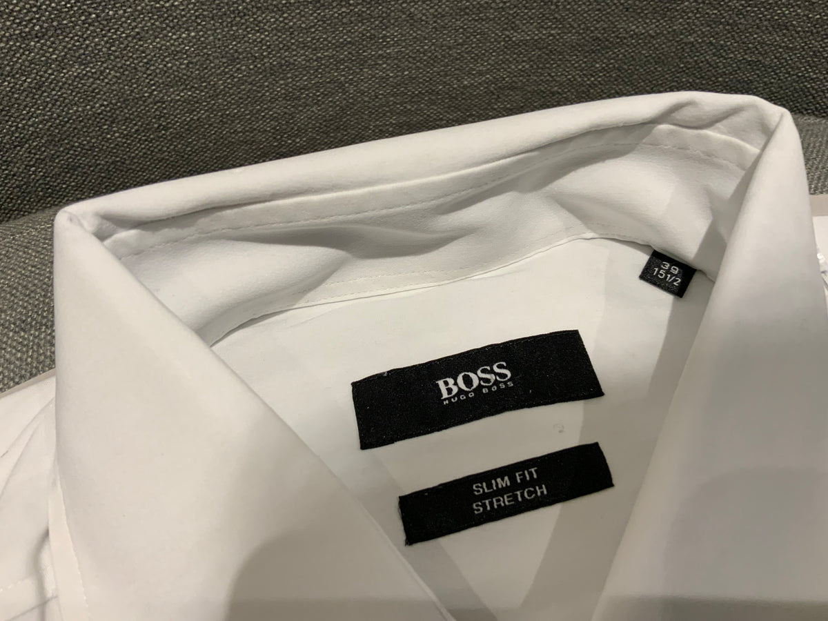 BOSS HUGO BOSS SLIM FIT LONG SLEEVE BUTTON-UP SHIRT SIZE 39 15 1/2" men