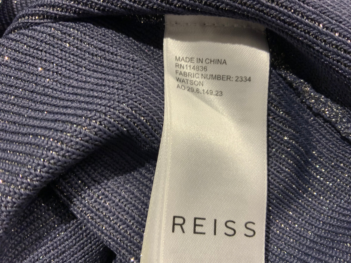 Reiss Womens Watson metallic-knit dress Size UK 6 US 2 ladies