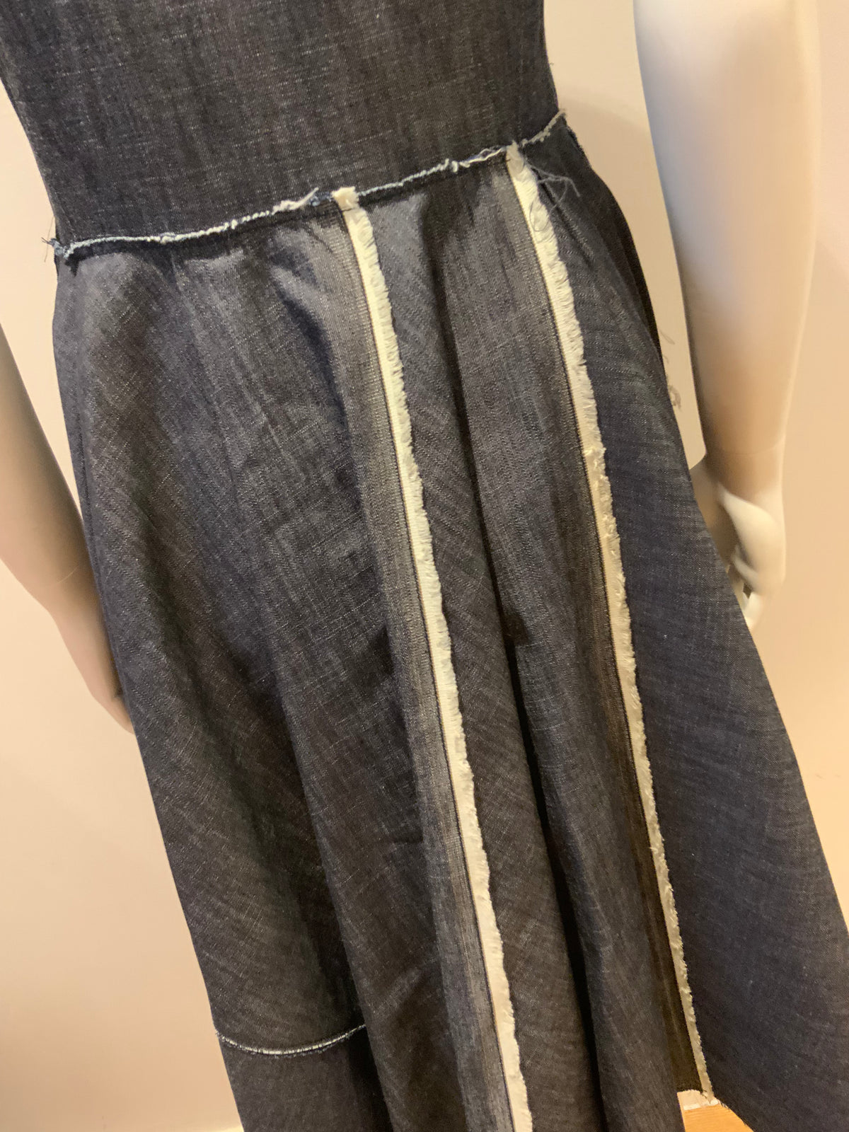 Bottega Veneta Runaway Midnight Blue Denim Embellished Dress I 42 UK 10 US 6 LADIES