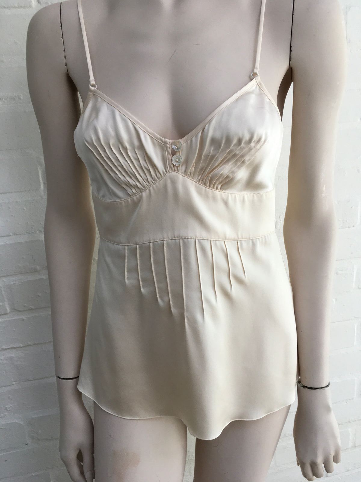 CHANEL Ivory Silk Camisole Cropped Top F 36 UK 9 US 4 ladies