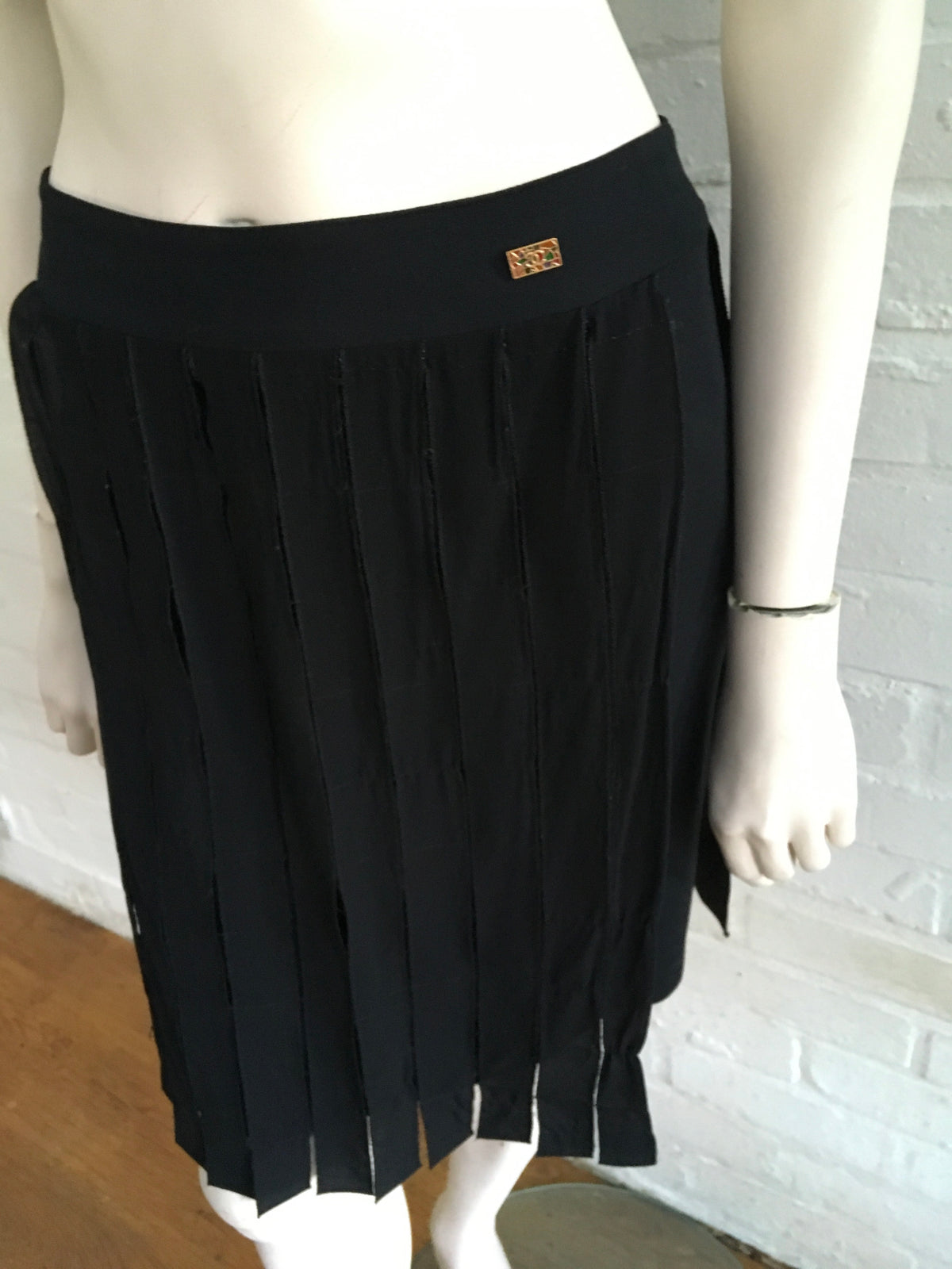 CHANEL Paris-Byzance Black Knee-Length Skirt Ladies