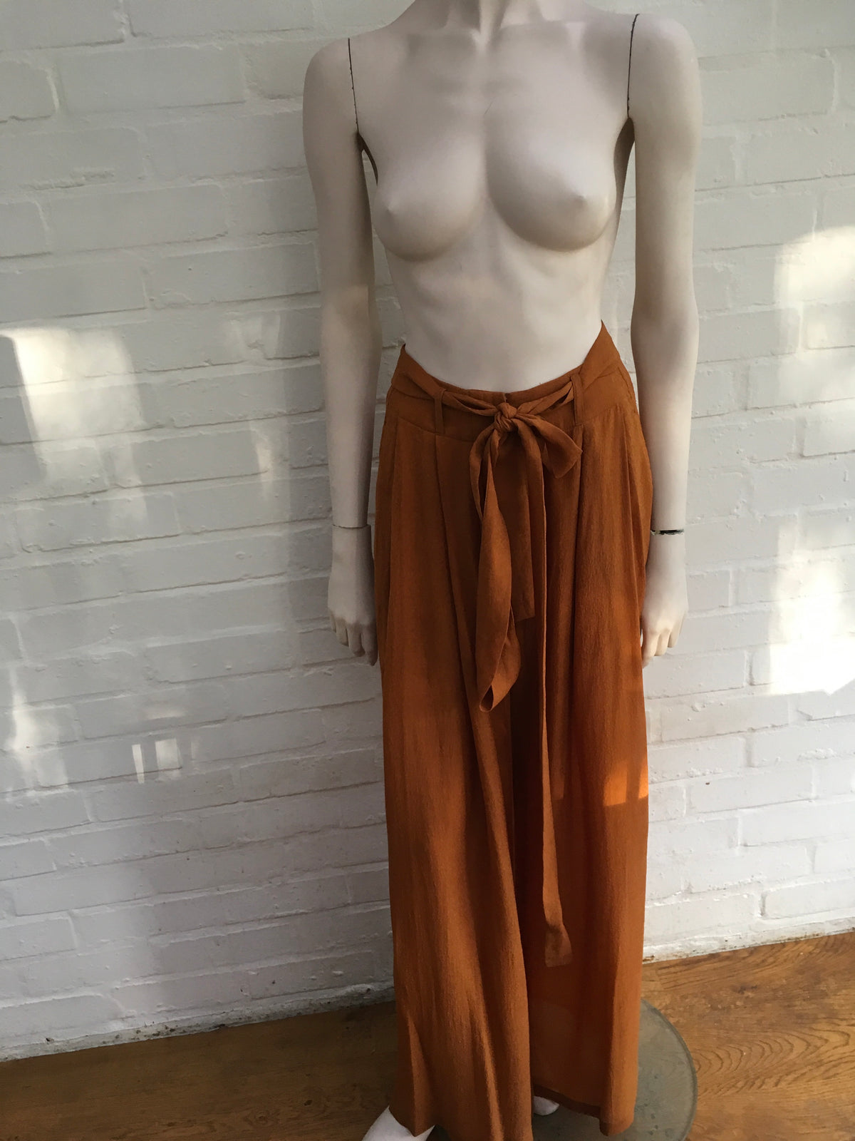Jasmine Di Milo Rust Brown Wide Leg Pants Trousers Ladies