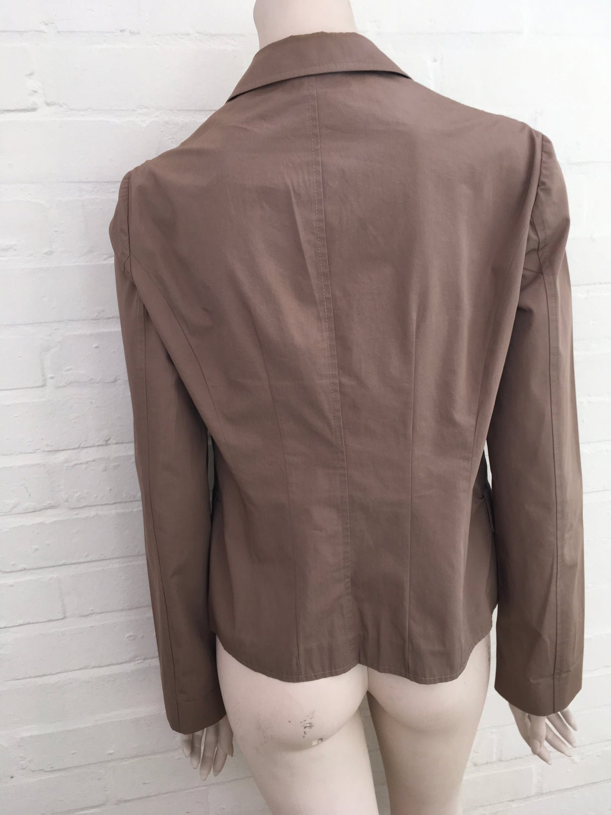MIU MIU COTTON BEIGE BLAZER JACKET SIZE I 46 ladies