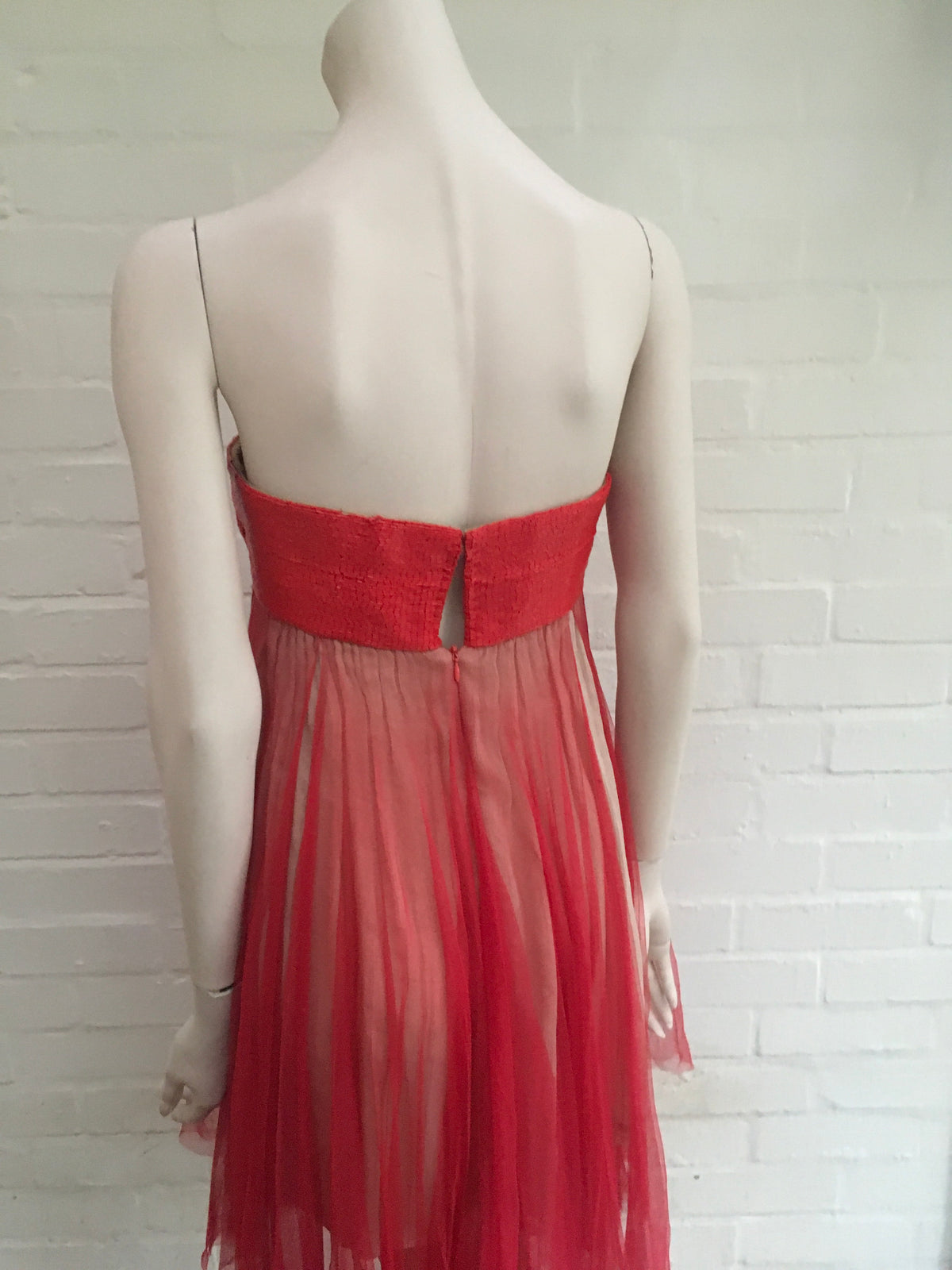 JASMINE DI MILO Red STRAPLESS HAND BEADED DRESS Ladies