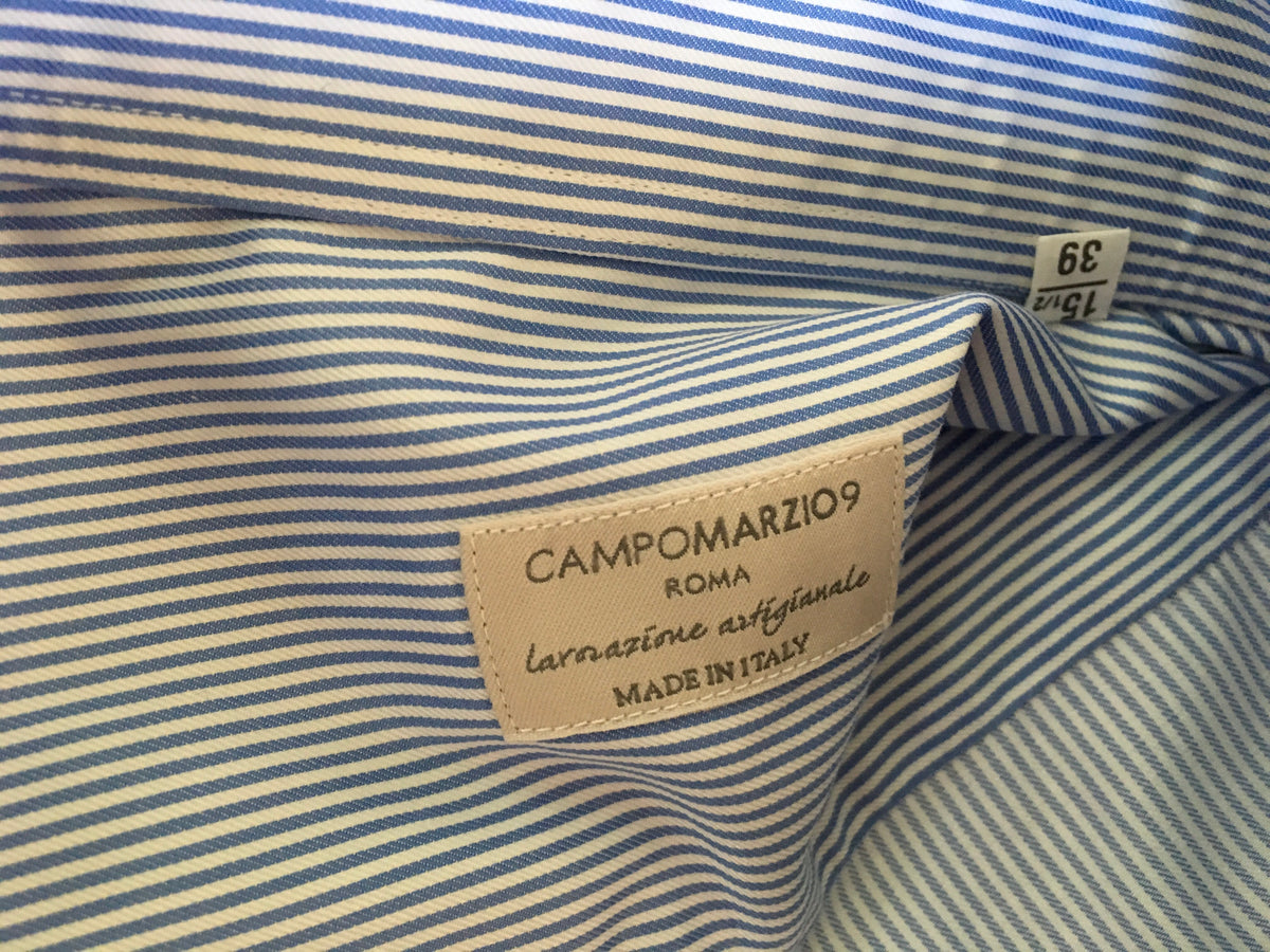 Campomarzio9 Roma HAND MADE LONG SLEEVE BUTTON-UP STRIPED SHIRT MEN