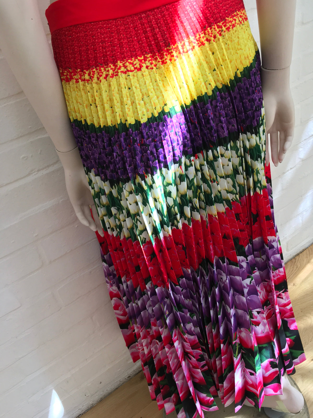 MARY KATRANTZOU Uni Pleated Floral-Print Crepe De Chine Midi Skirt 2019 Ladies