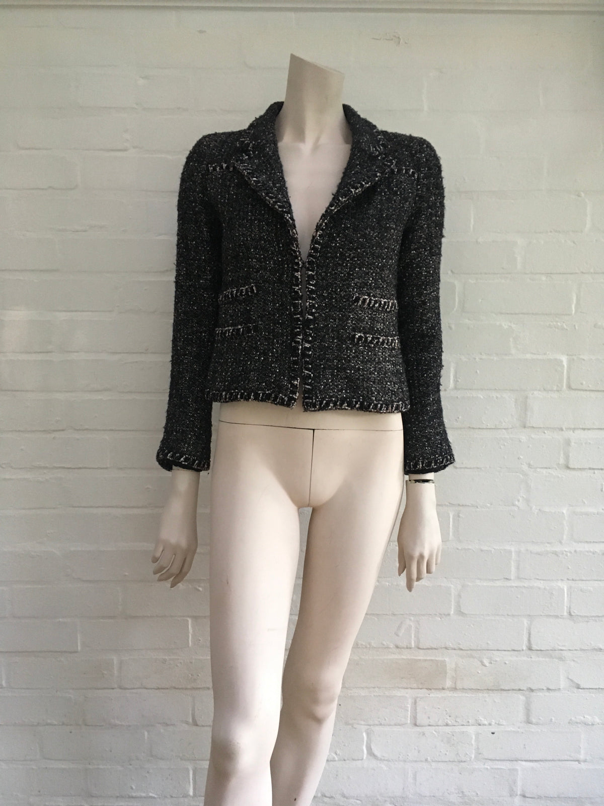 CHANEL Couture Lesage Shimmer Ribbon Tweed Blazer Jacket LADIES