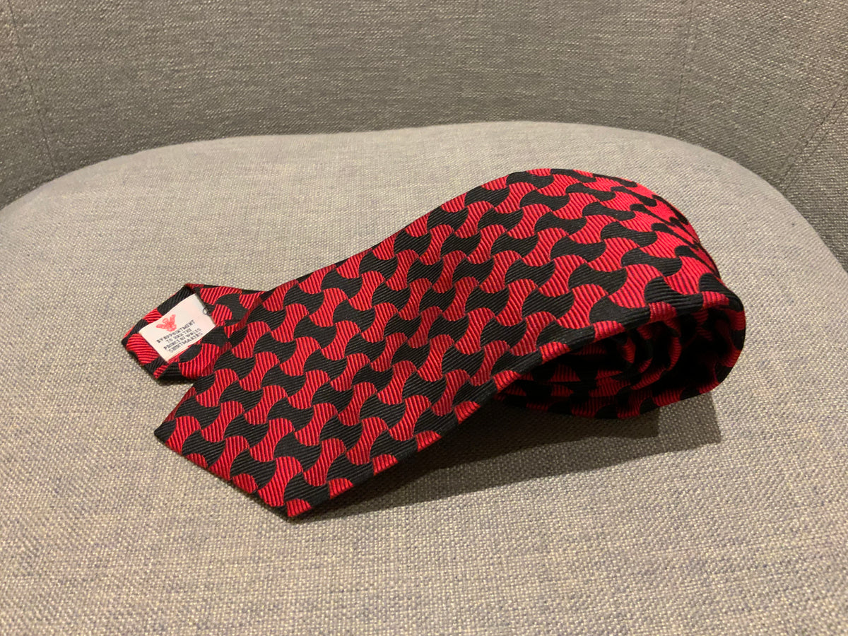 TURNBULL & ASSER Mens Red & Black Neck Tie men