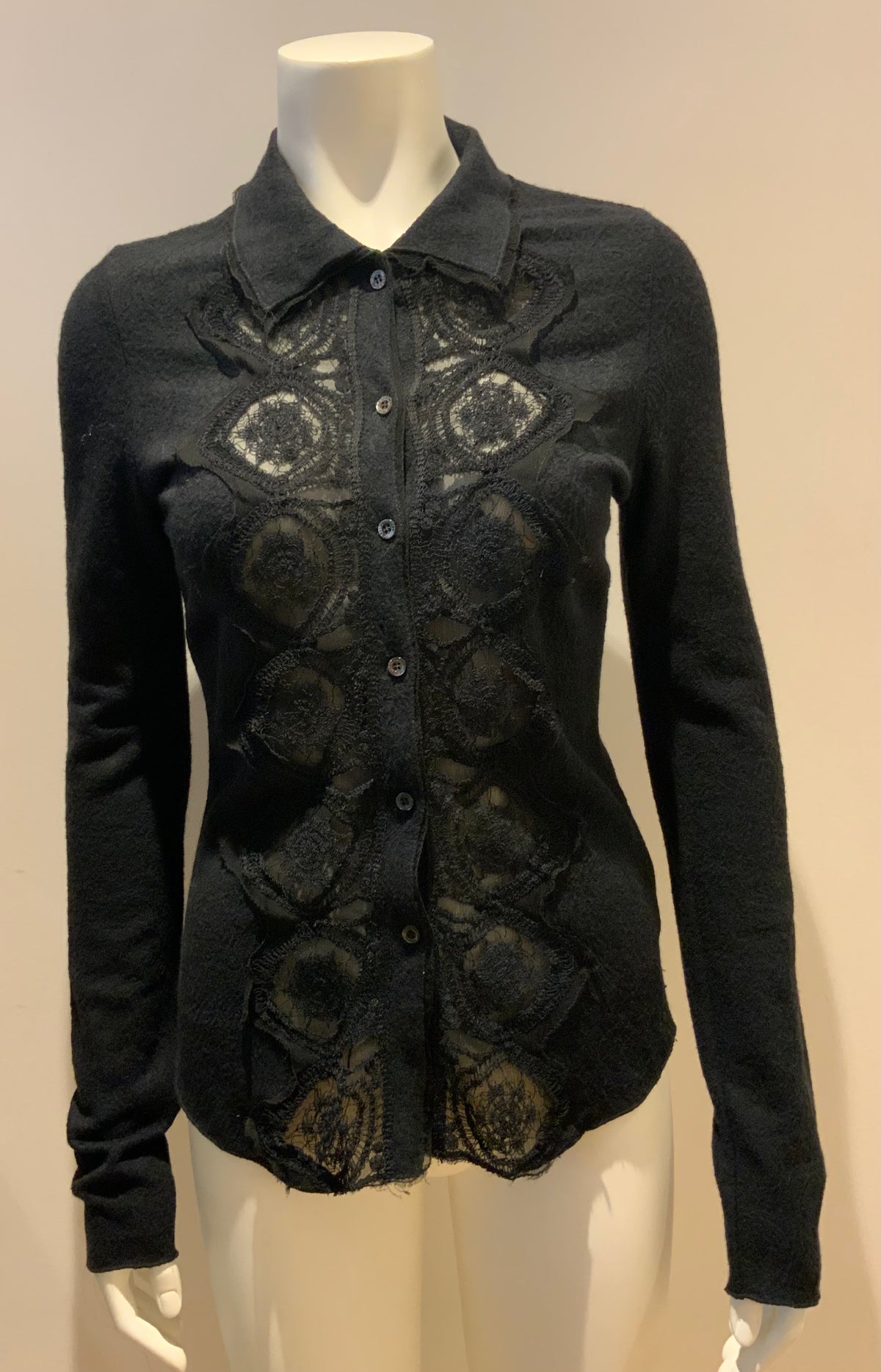 Ermanno Scervino Scervino Steet Lace Insert knit Cardigan Size I 44 US 10 ladies