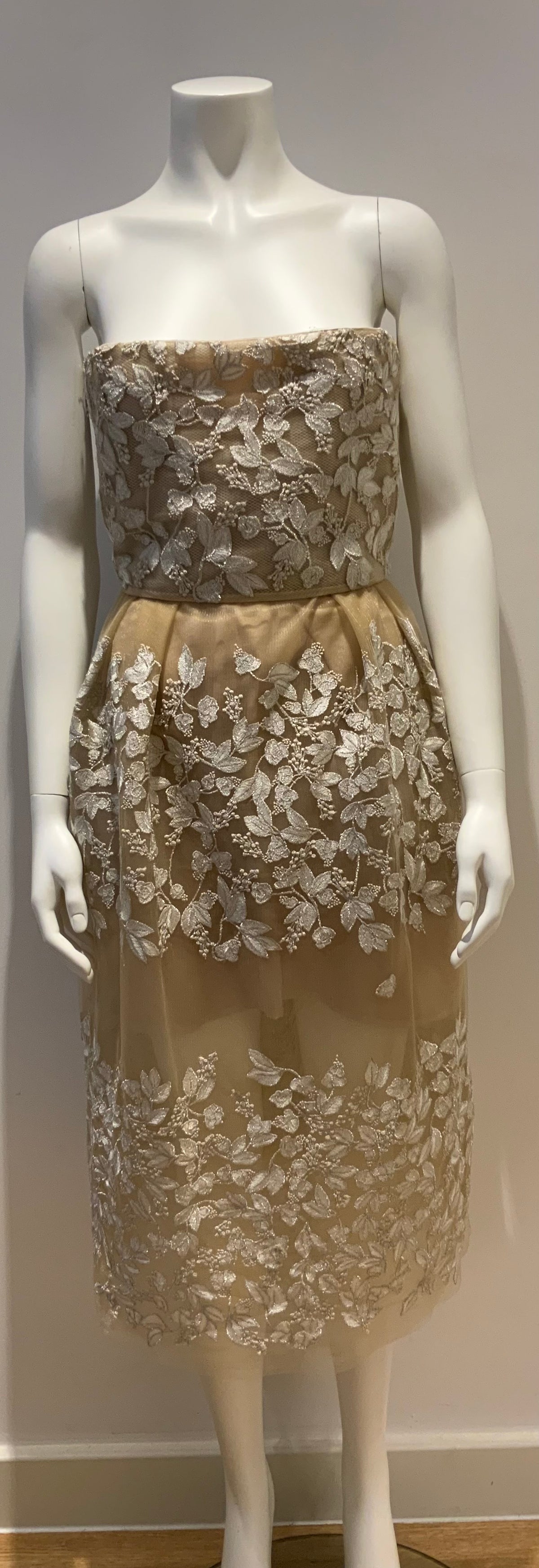 Razan Alazzouni Threads Embellishment Runaway Strapless Dress F 32 US 0 UK 4 ladies