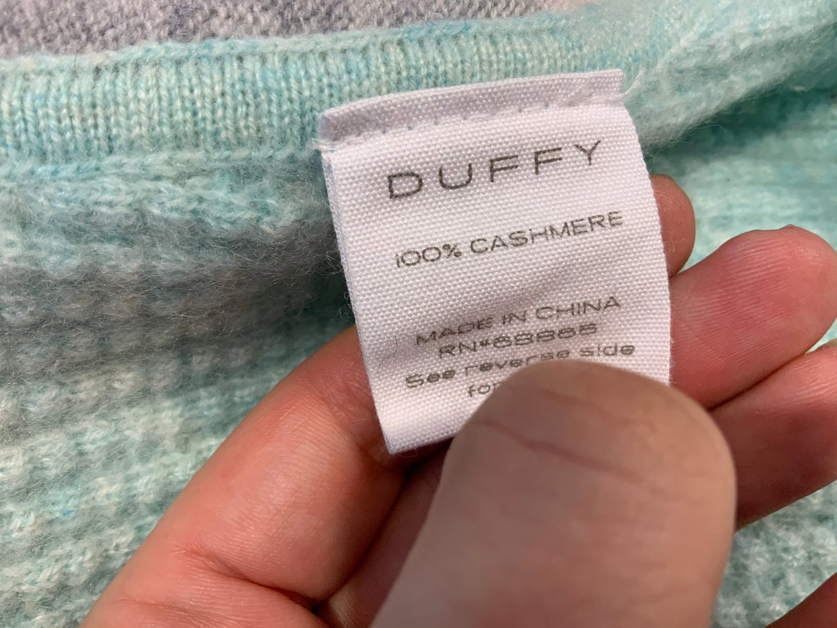 Duffy Pure Cashmere Striped Sweater Jumper Size m medium ladies