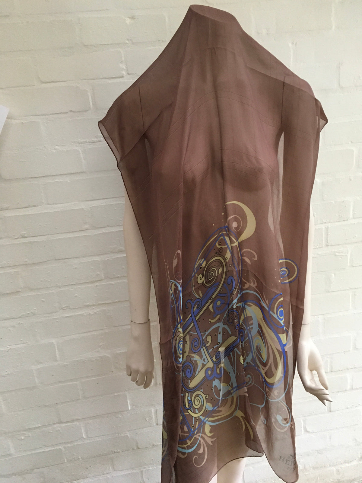Hermès HERMES H Comme Histoires Vintage Mousseline Chiffon Shawl Scarf Ladies