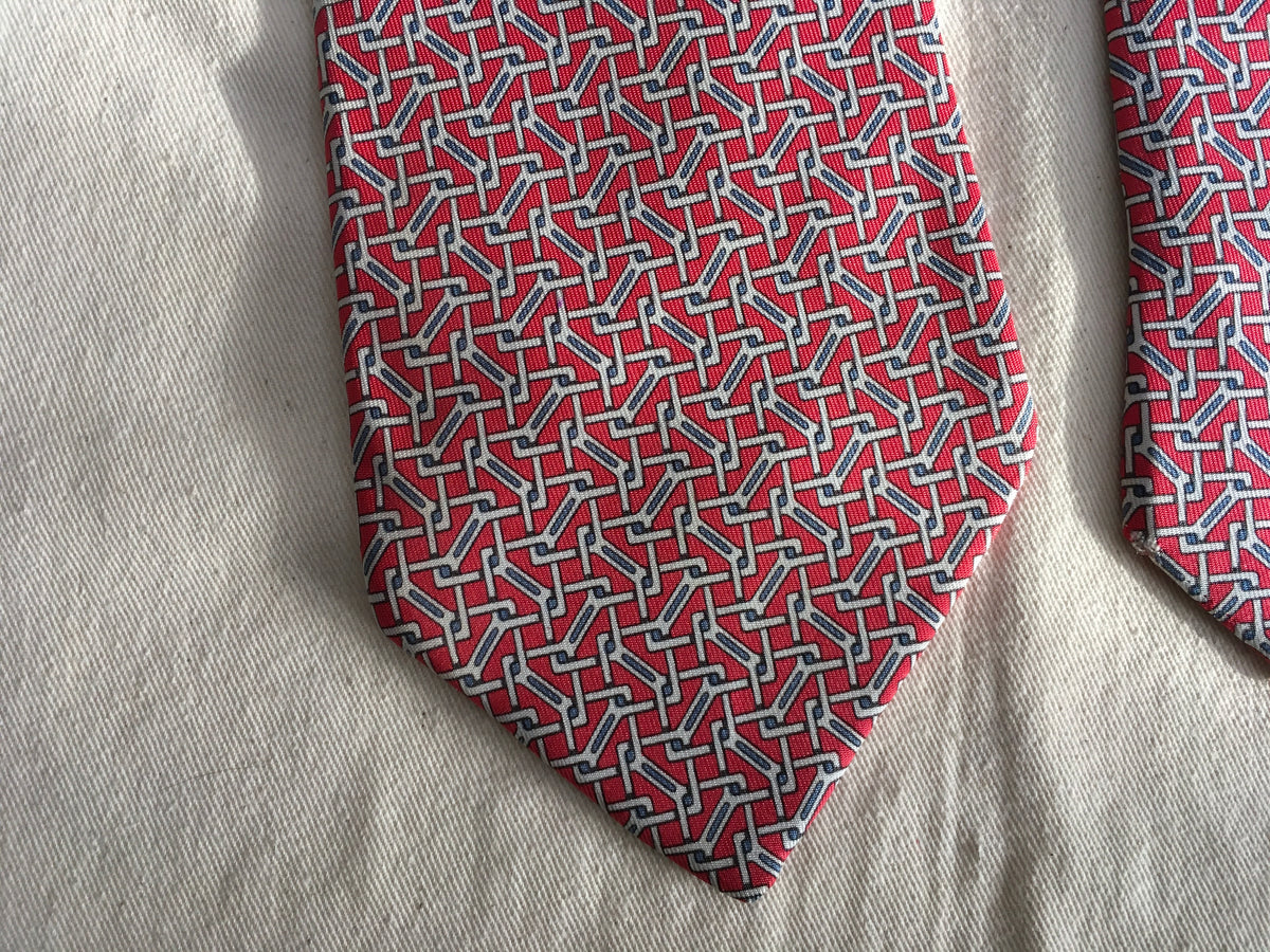 Hermès HERMES Paris Silk Blue Print Tie 5050 PA 100% AUTHENTIC Men