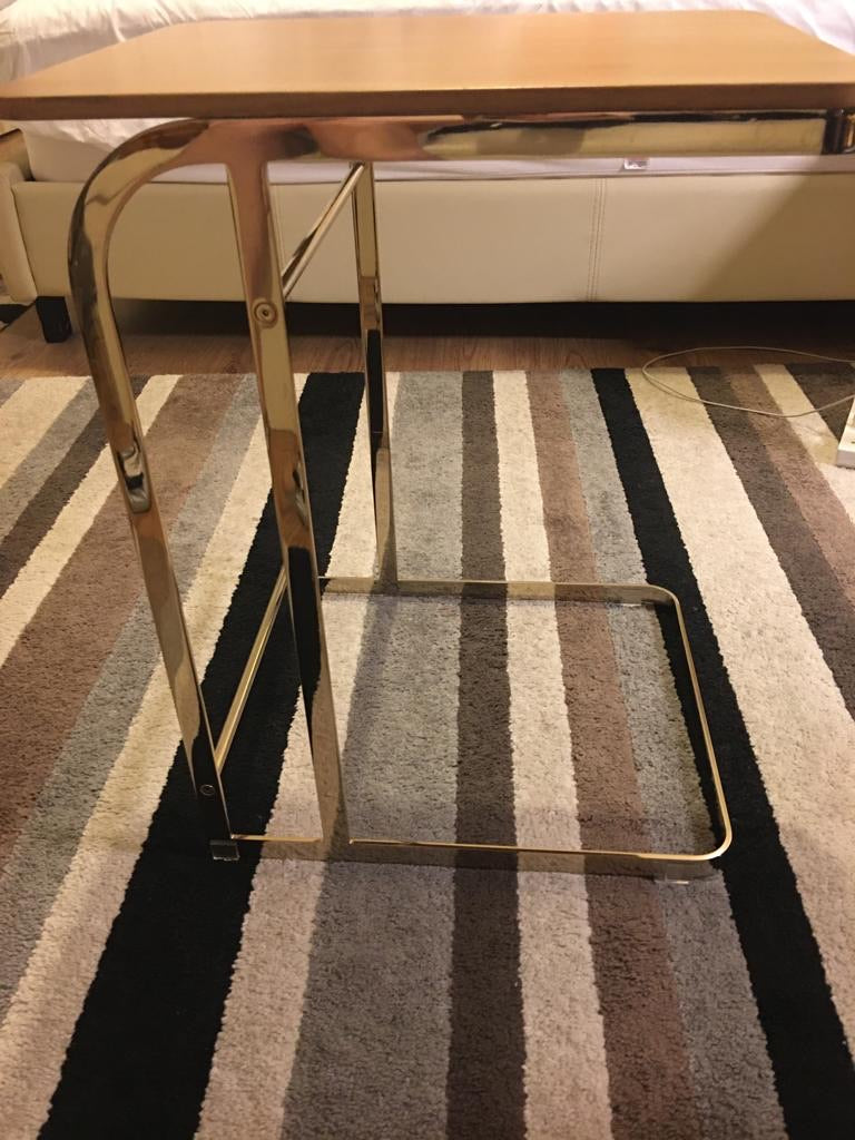 Flexform Carlotta by Antonio Cittero Made in Italy Wood Brown Power Side Table