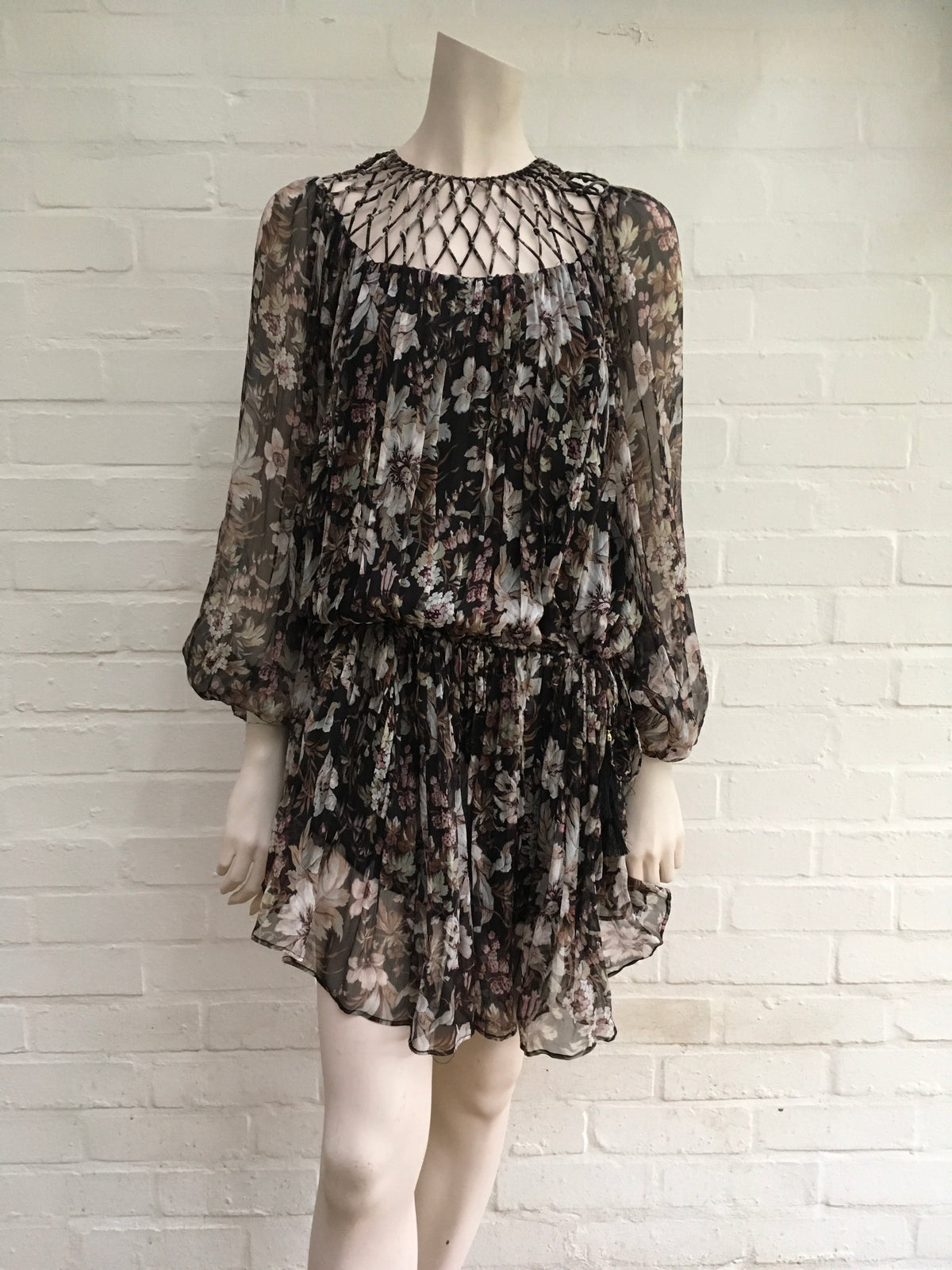 ZIMMERMANN gossamer lattice drawn silk dress Ladies