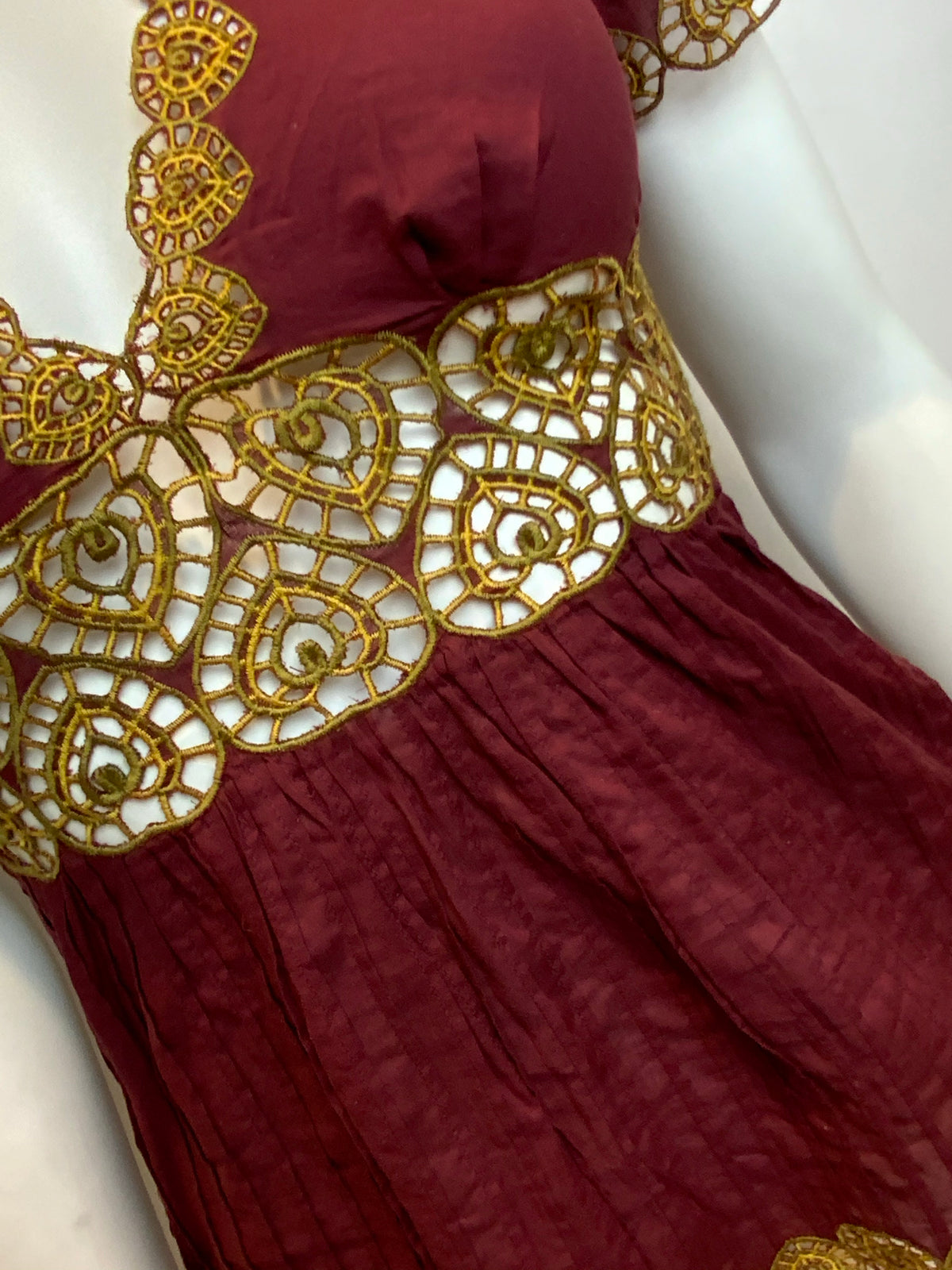 $440 Catherine Malandrino Embroidered TOP Size 0 UK 4 ladies