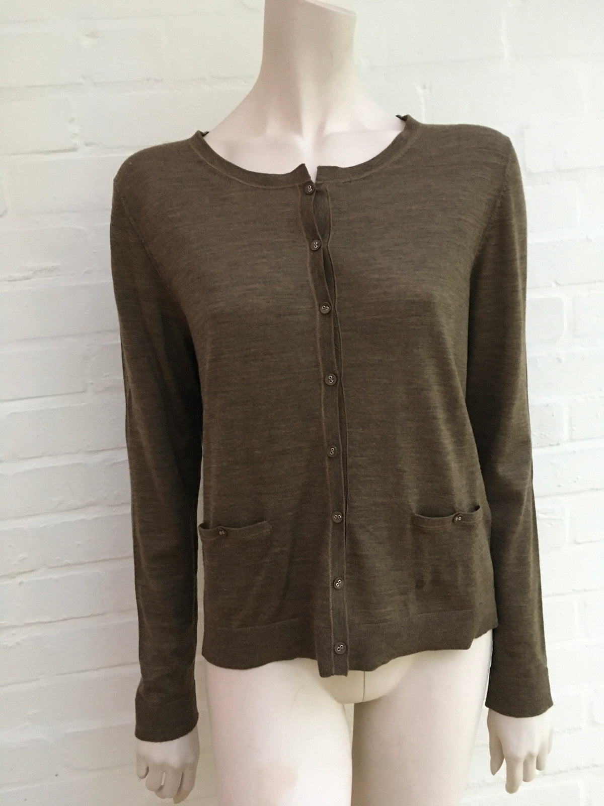 HUGO BOSS Wool Knit Brown Cardigan Size M medium ladies