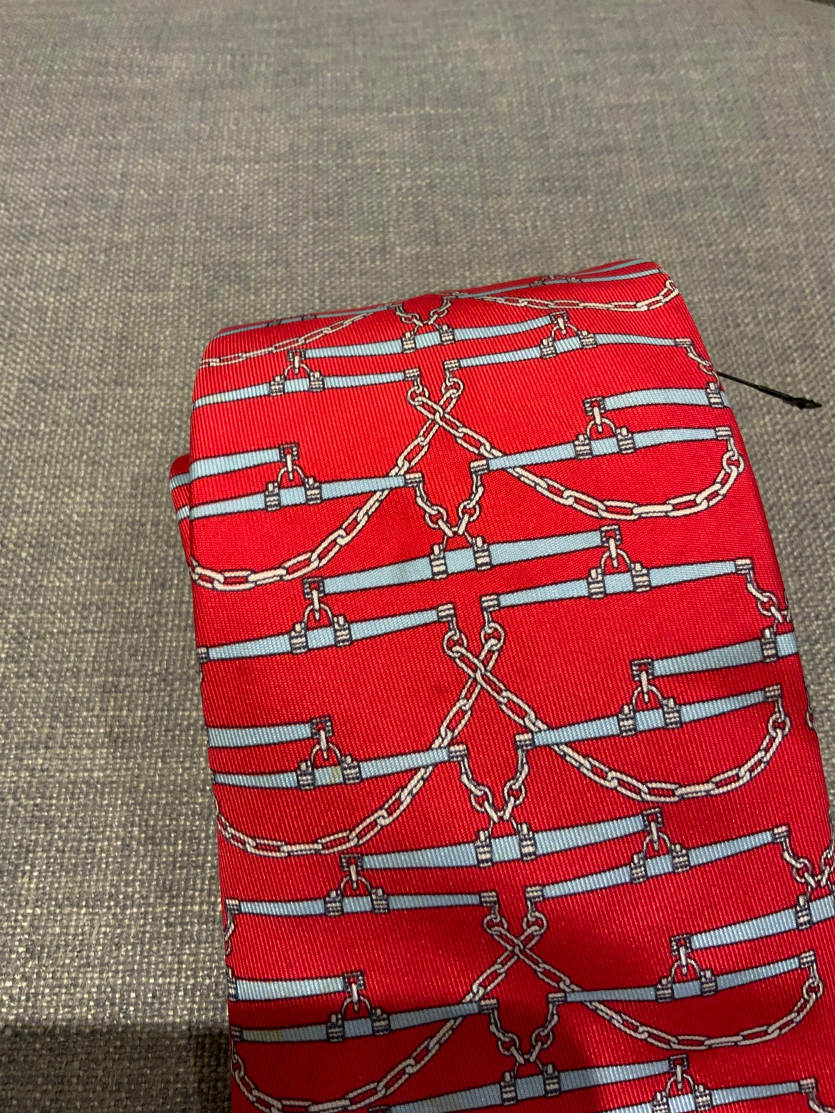 Hermès HERMES Paris Silk EQUESTRIAN HORSE HARNESS PINK SILK TIE 605 SA men