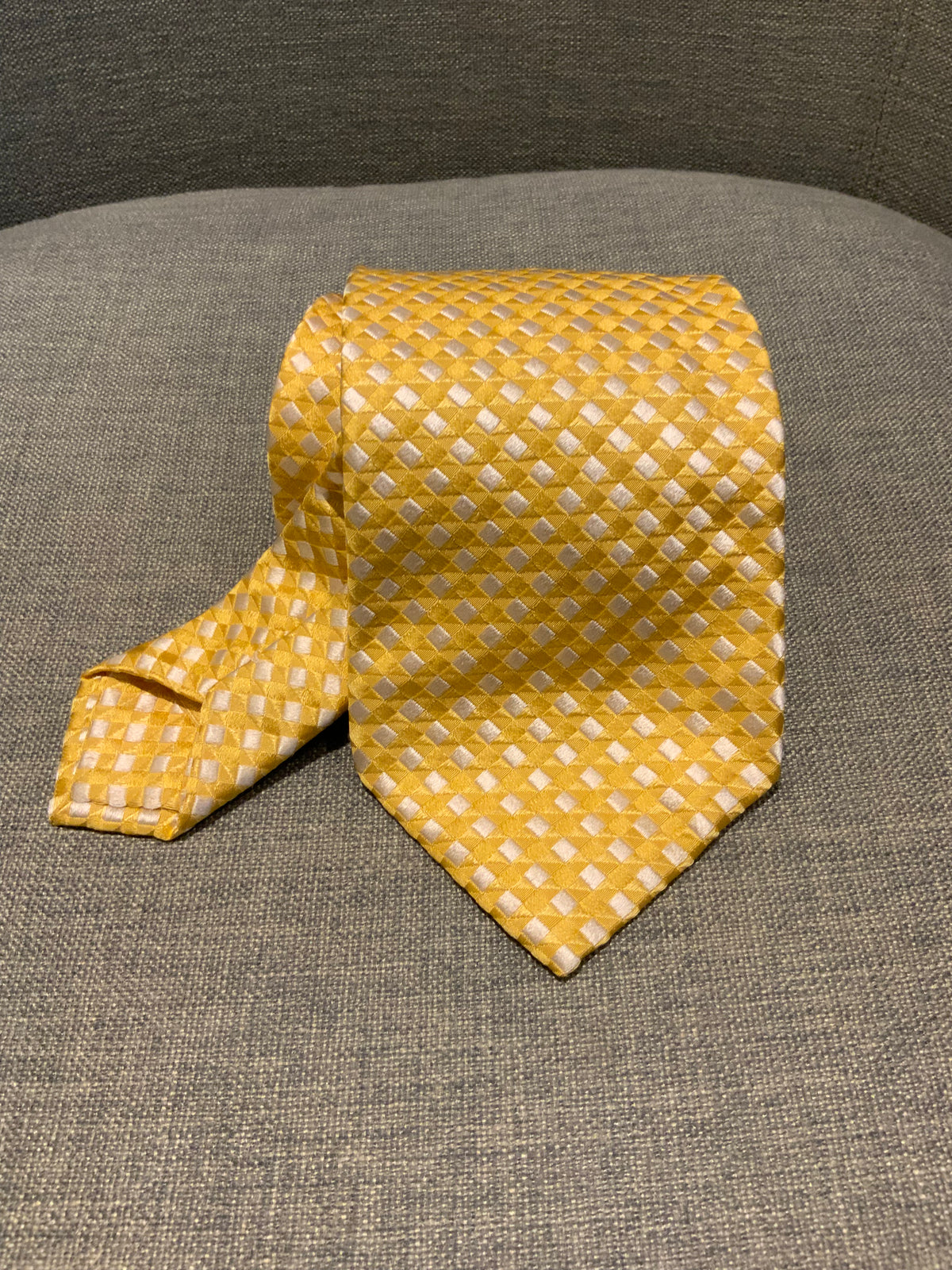 BRIONI Silk Jacquard Yellow Jacquard Mens Tie men