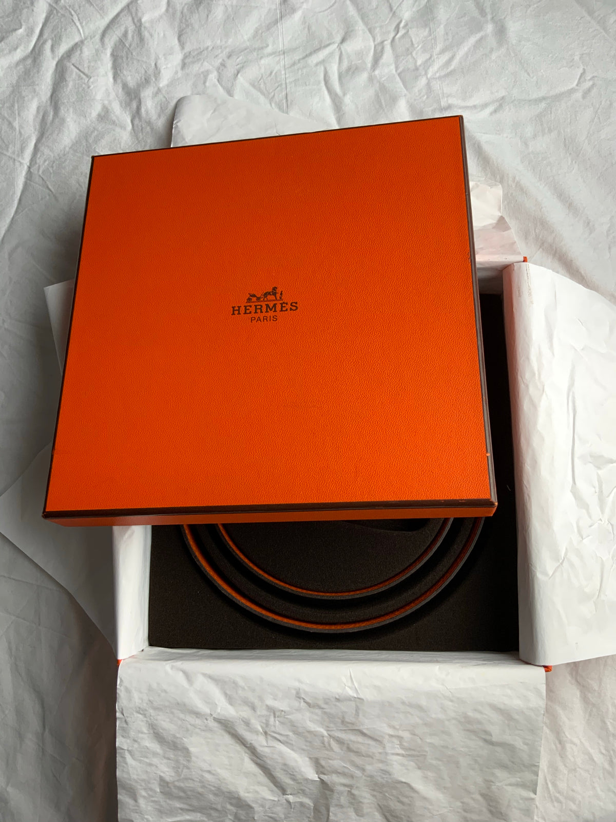Hermès HERMES Reversible H 32mm Belt Kit Orange Brown Size 80 ladies