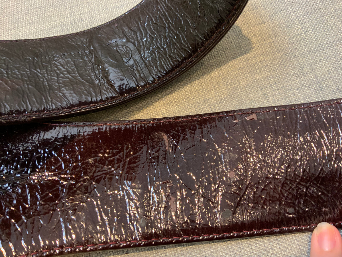 LARA BOHINC Women's Brown Lunar Eclpise Belt Patent Leather Size S Small ladies