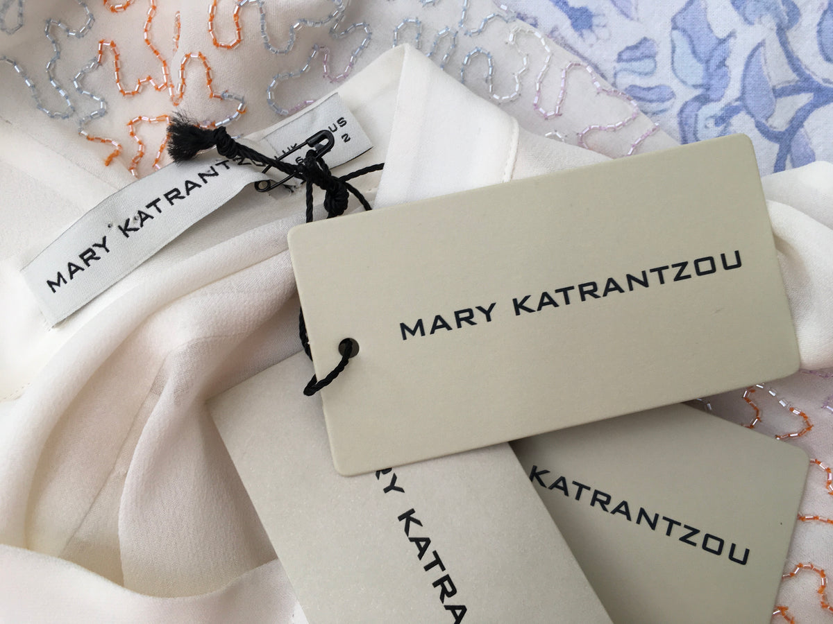 MARY KATRANTZOU Mika Silk Embellished Blouse US 2 UK 6 I 38 ladies