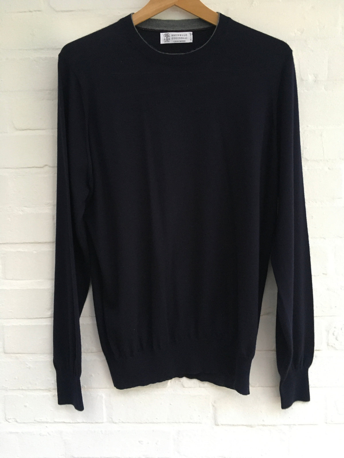 Brunello Cucinelli Men's Cashmere Blend Crew Neck Sweater Jumper Size L large men