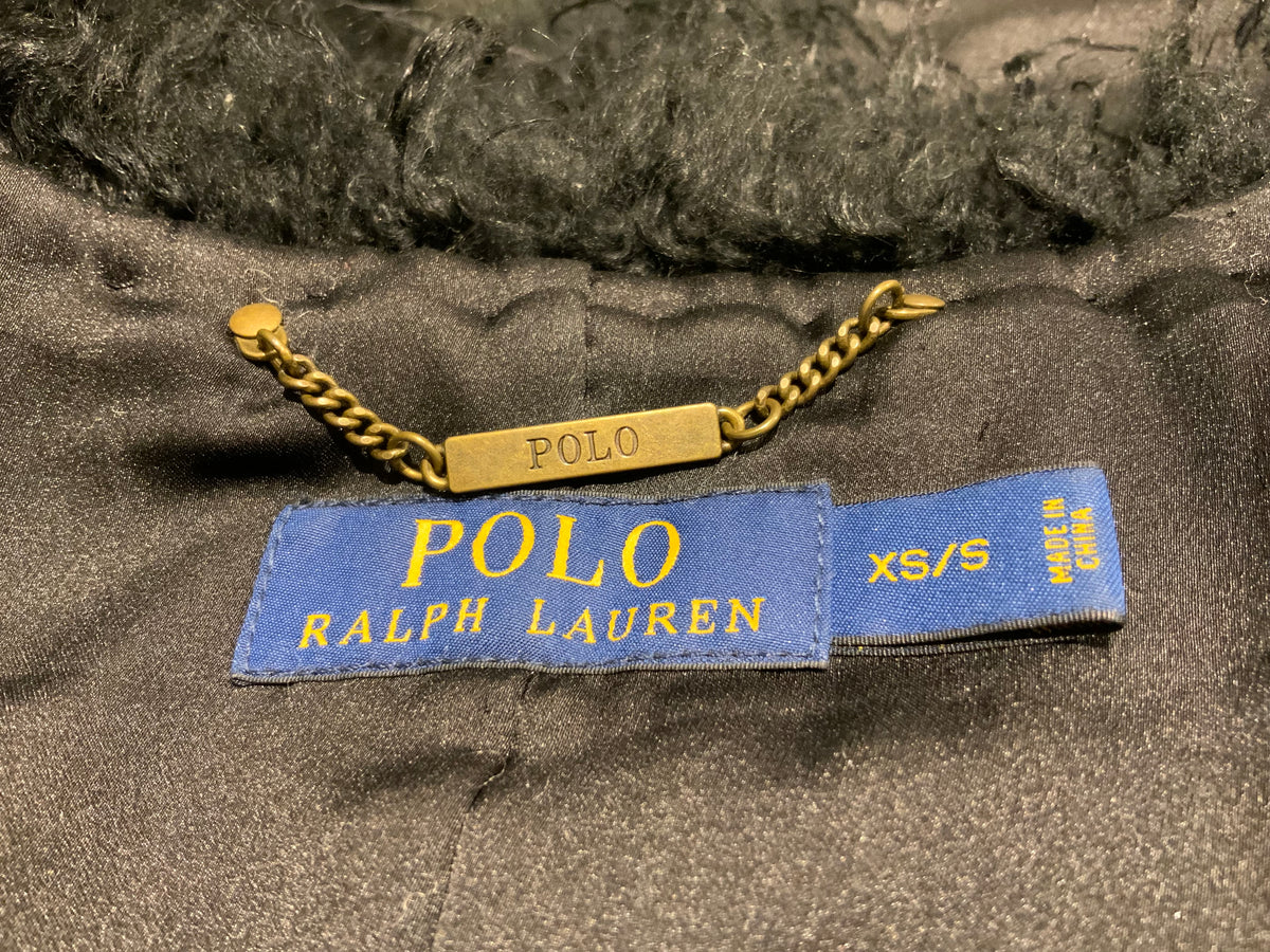 RALPH LAUREN Polo Dyed Curly Lamb Fur Shearling Vest Gilet Size XS/S ladies