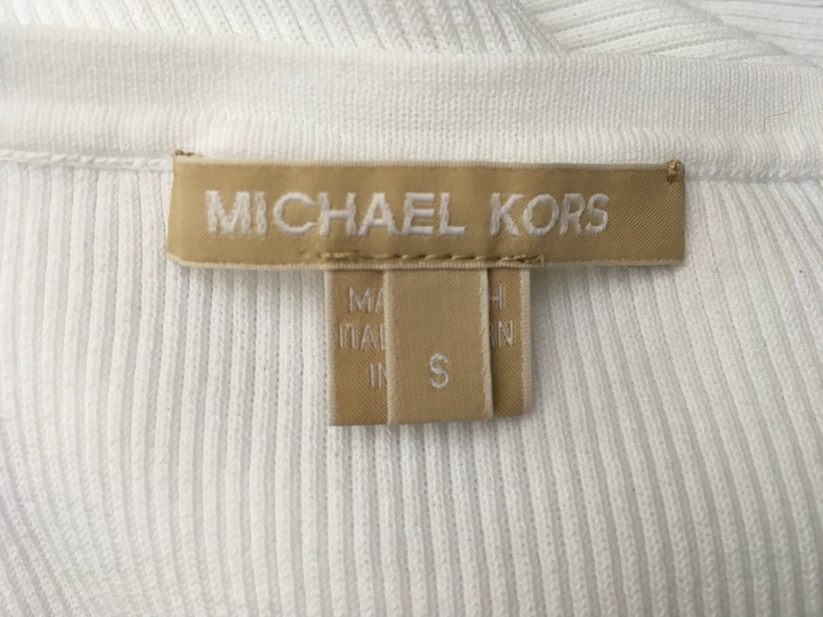 Michael Kors White Basic Tank Top Slim Fit TOP Size S Small