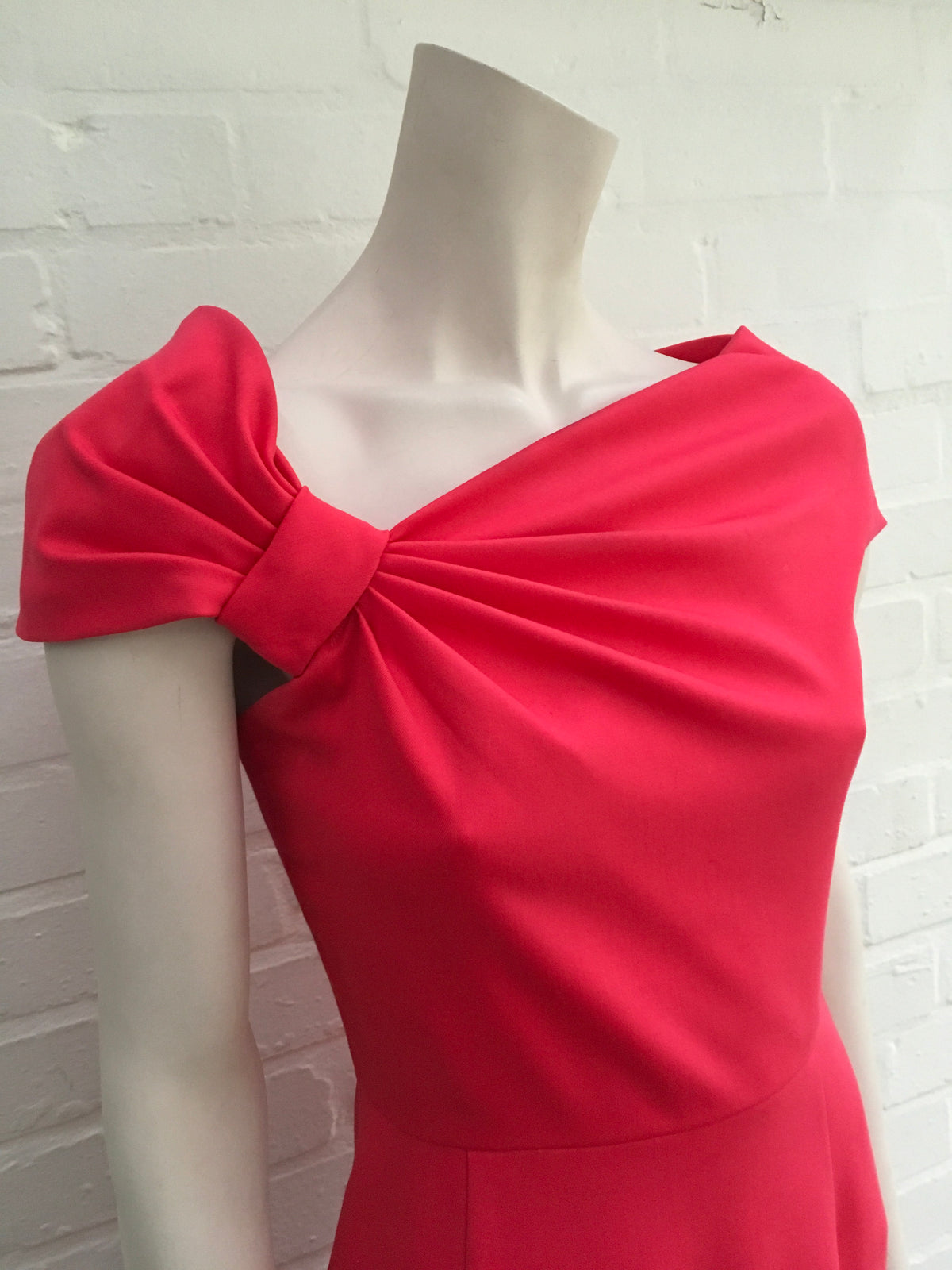 Valentino Wool Pink Techno Couture Bow SO ELEGANT Dress Ladies