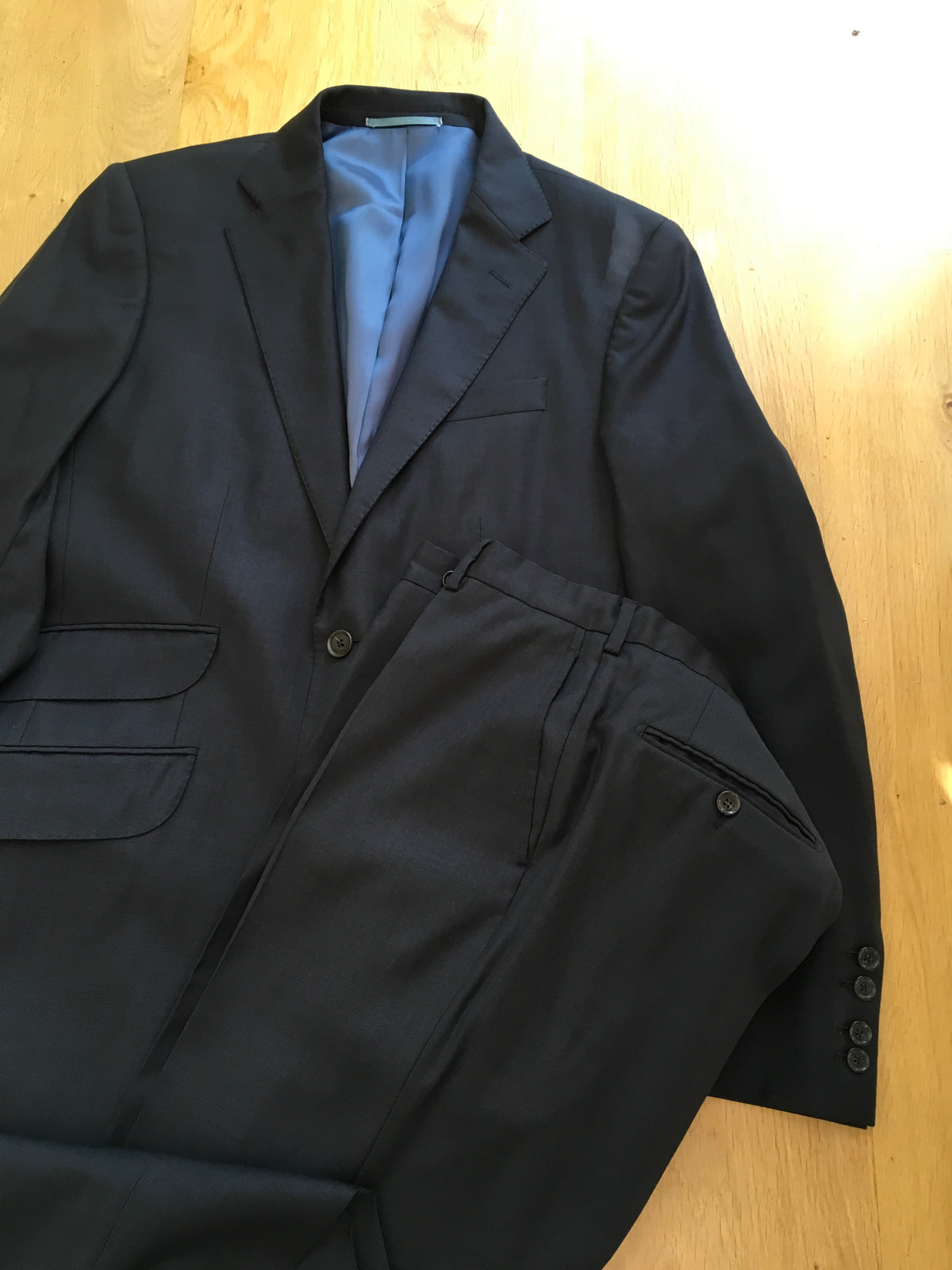 HACKETT LONDON Navy Virgin Wool Extrafine Suit 2 Pieces Men