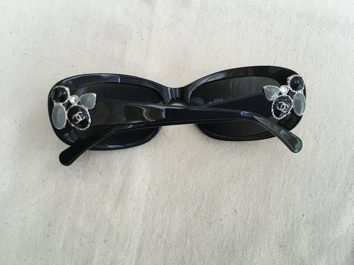 Chanel 5181-B Black Rectangle Gripoix CC Women Sunglasses ladies