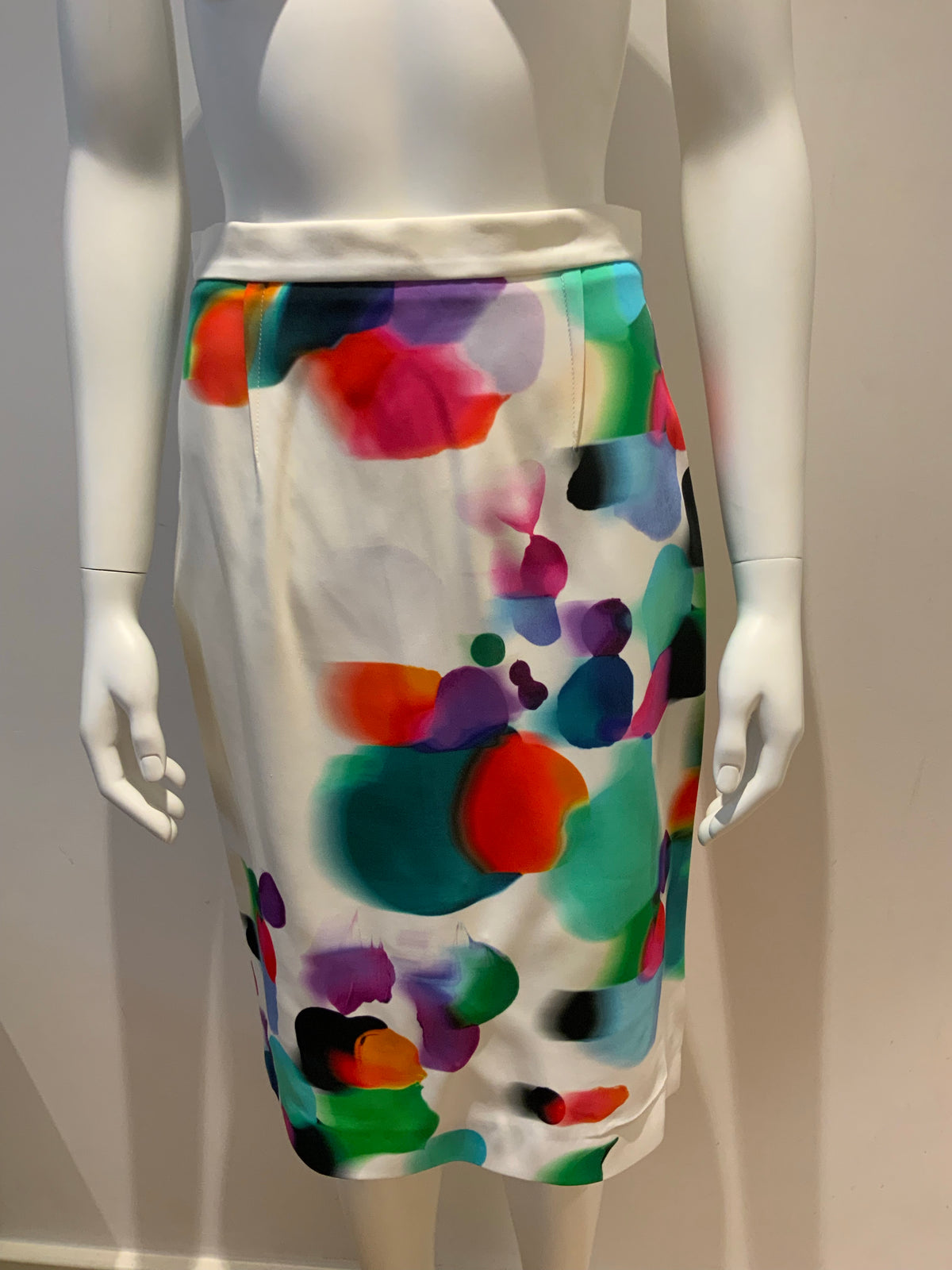 Roland Mouret RUNAWAY Pencil Skirt Multicolor Print UK 12 US 8 ladies