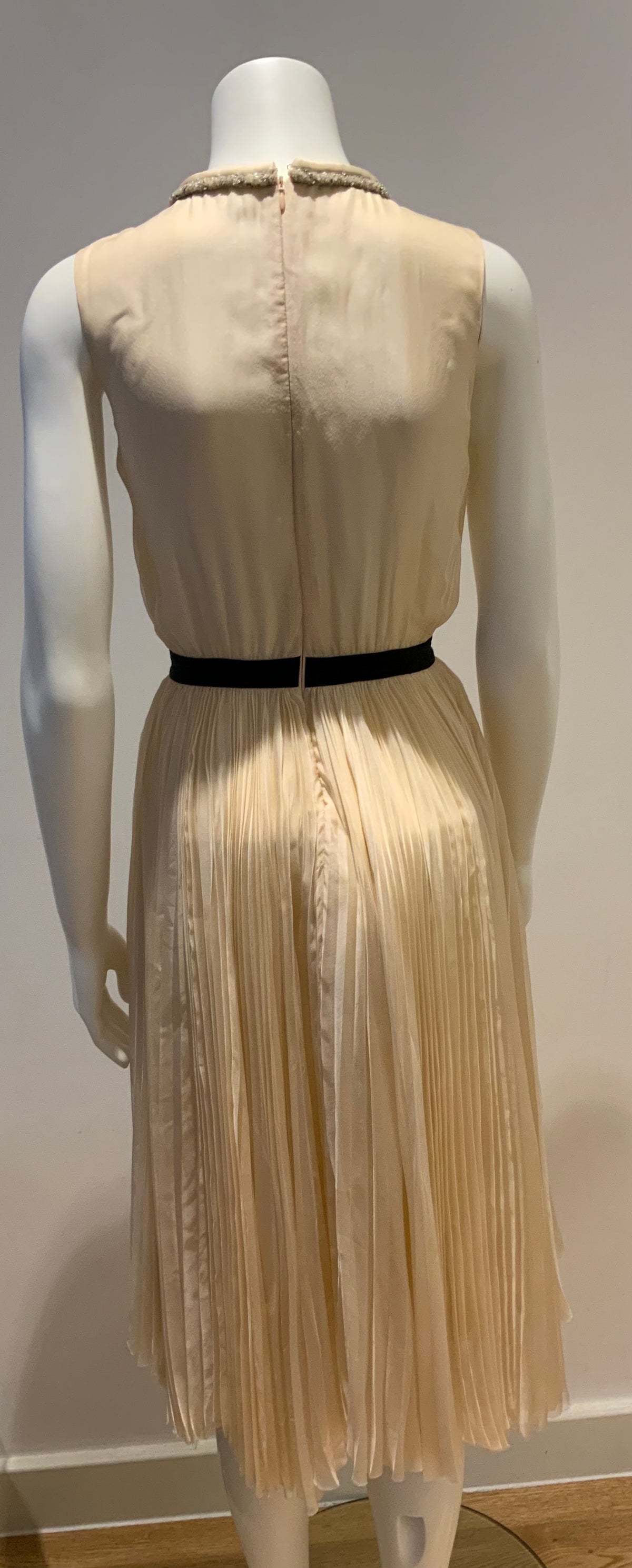 JILL STUART Ivory Pleated Silk Evening Dress Size US 2 UK 4 XS Most Beautiful ladies