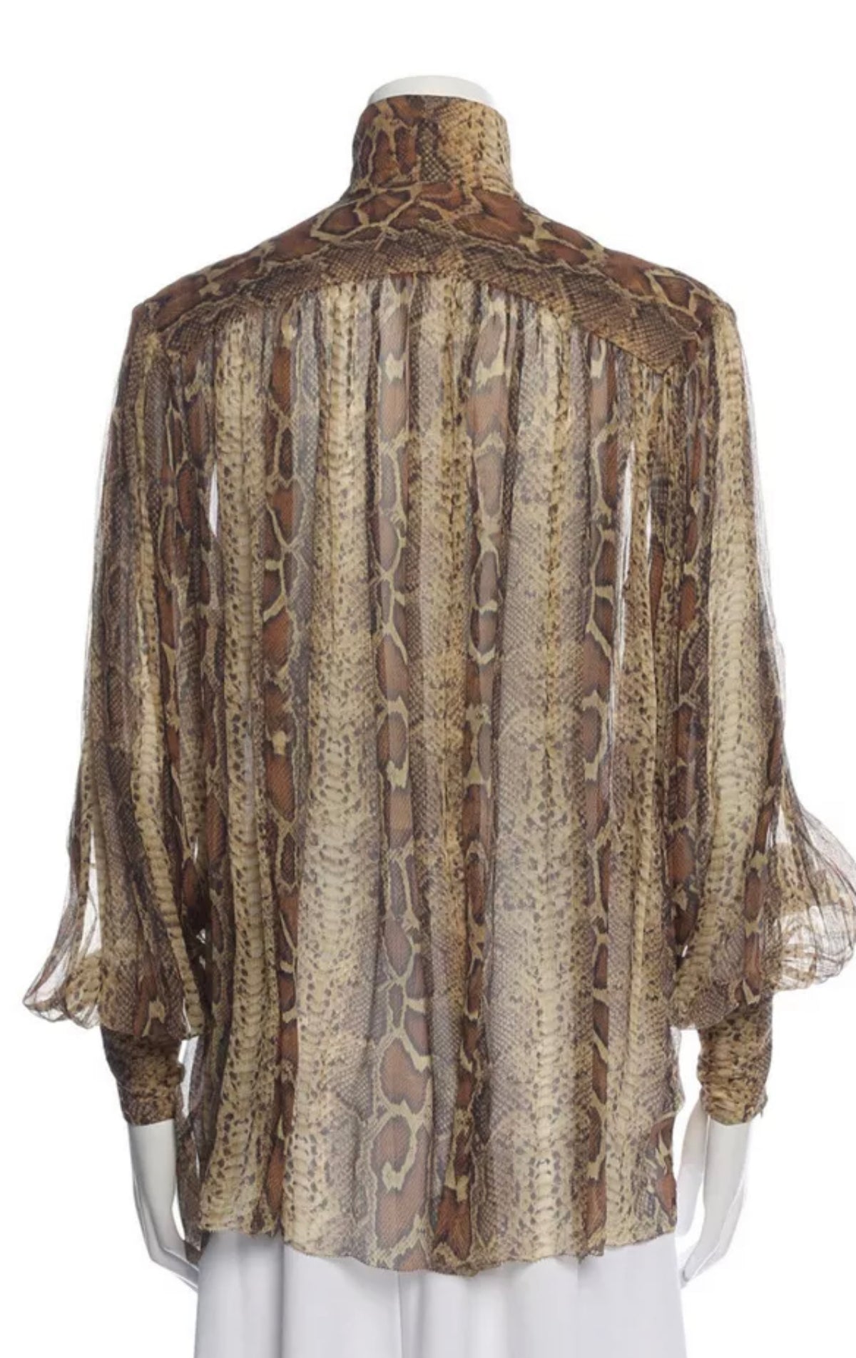 ZIMMERMANN MOST WANTED Ninety-Six Lantern gathered snake-print Blouse SIZE 0 XS ladies
