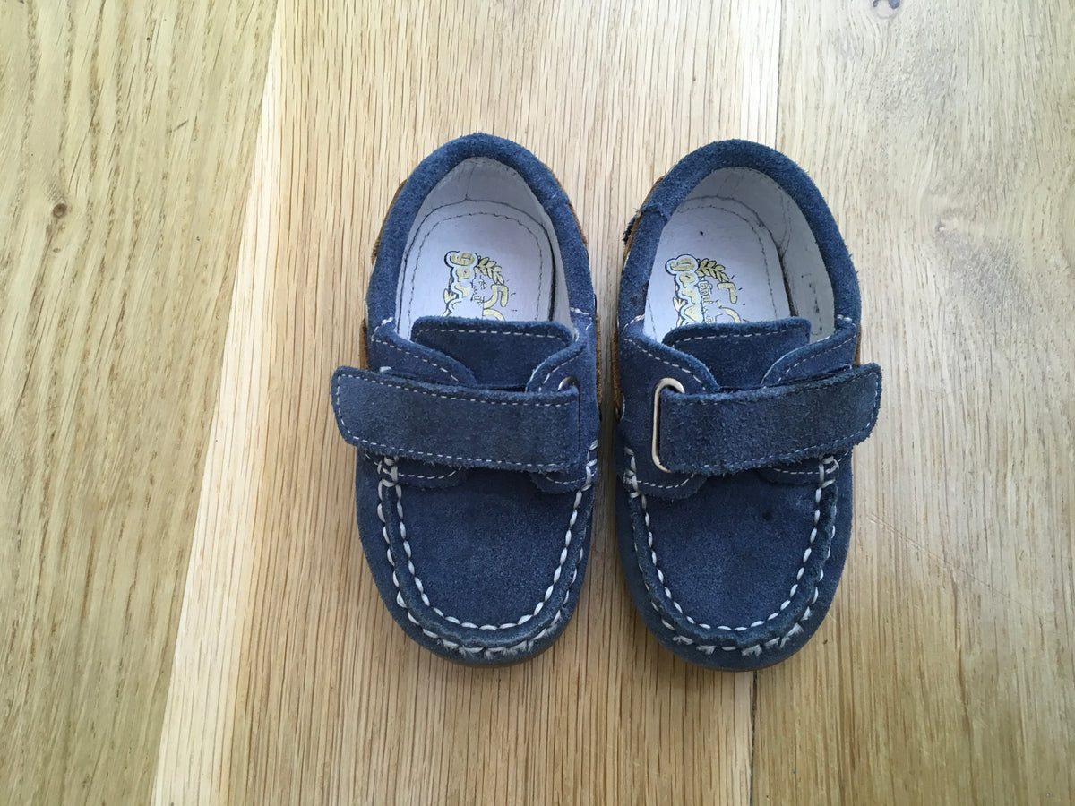 GARVALIN 50 aniversario Boys Shoe Navy Blue Suede Leather Size 20 Children