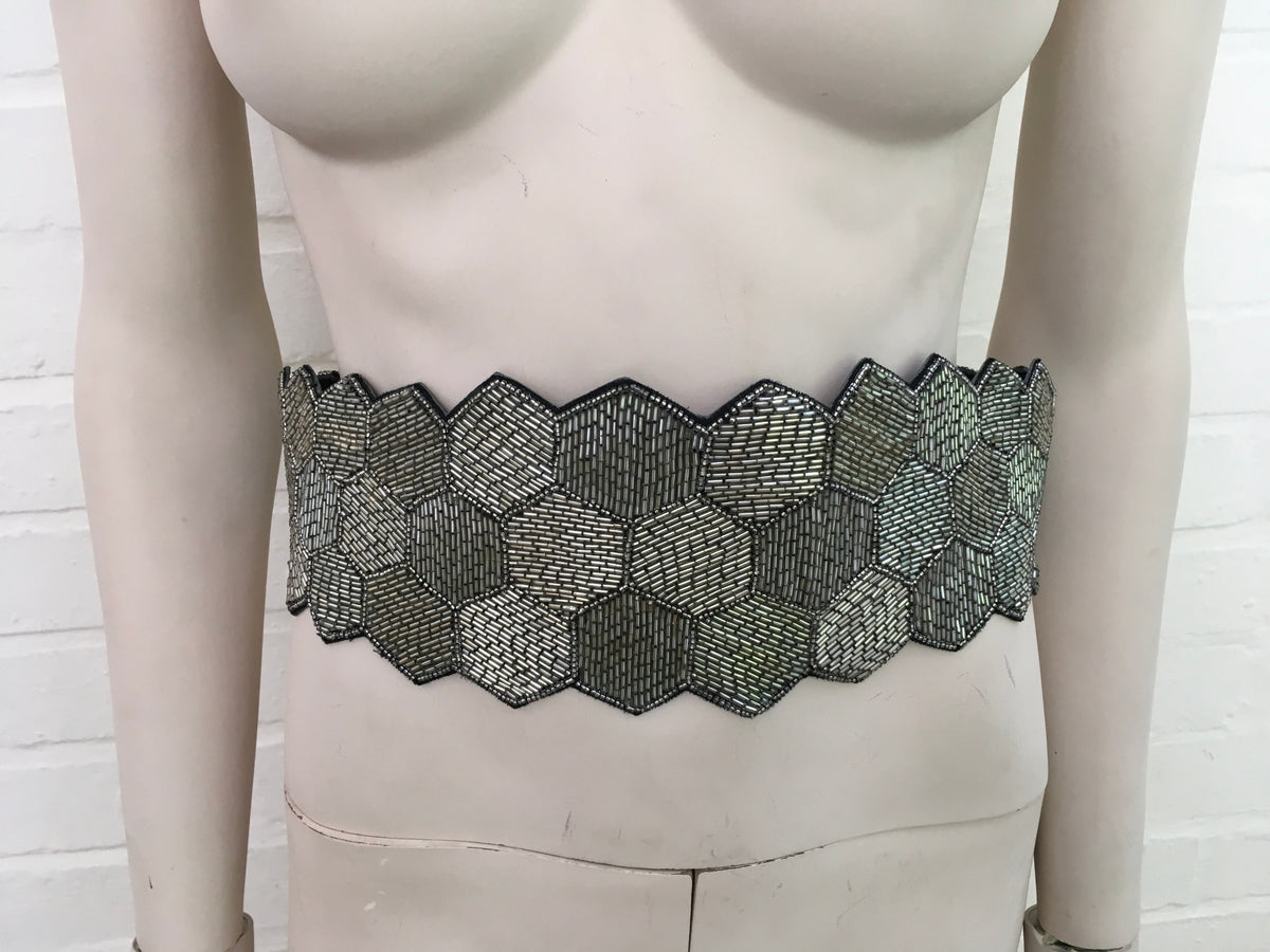 Matthew Williamson Leather Beaded Wide Belt Ladies