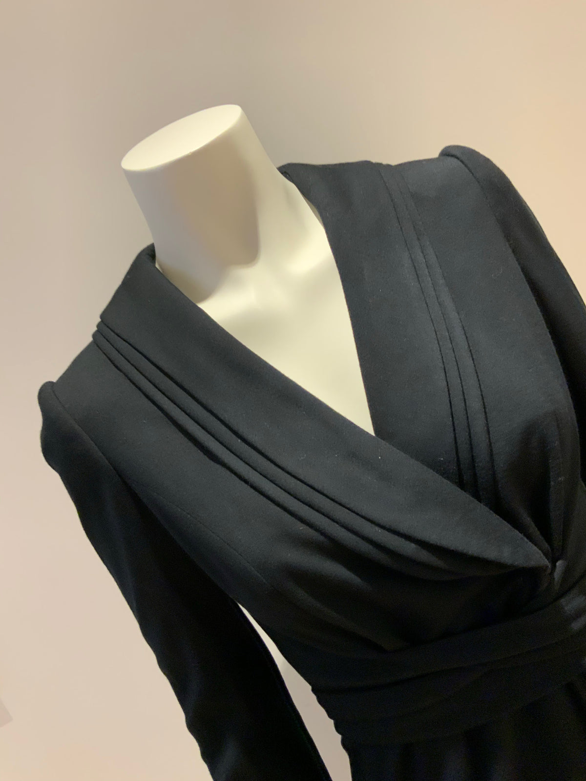 JASMINE DI MILO BLACK WOOL LONG COAT DRESS SIZE S SMALL ladies