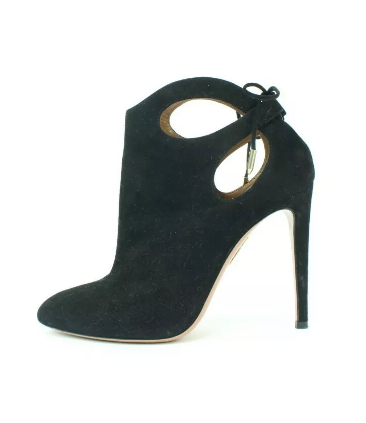 Aquazurra Firenze Women's Suede Cut Out High Heels Ankle Boots Size EU 37 UK 4 ladies