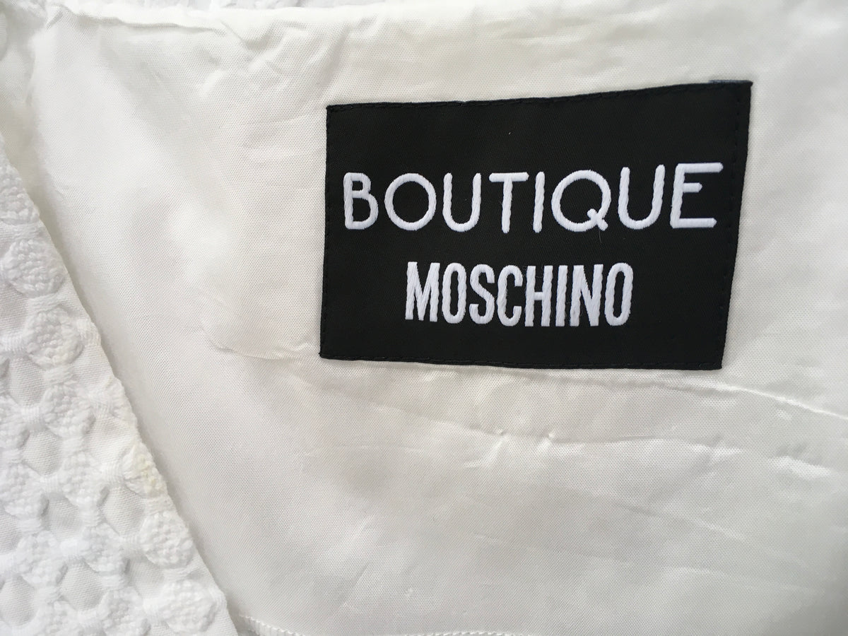 Moschino Boutique Flared Hem White Dress Size I 42 GB 10 US 8 FR 38 dress