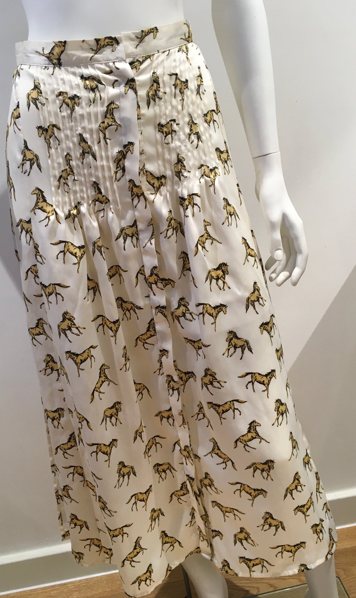 Topshop Horse-print pleated woven midi skirt UK 6 US 2 EU 34 ladies