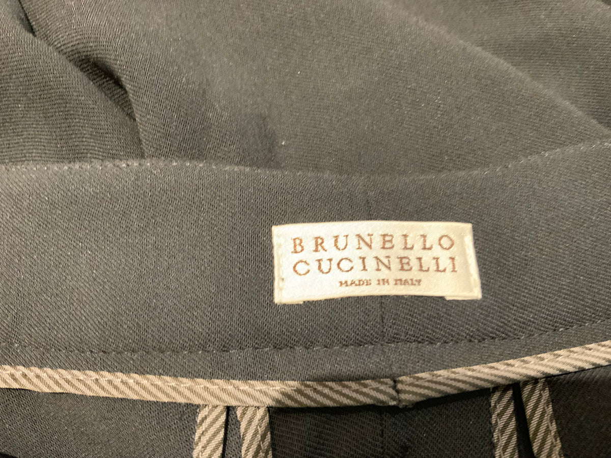 Brunello Cucinelli navy cropped trousers pants size I 40 US 4 UK 8 S SMALL ladies