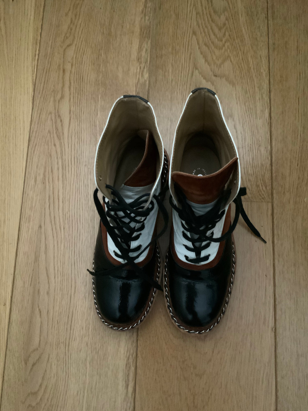 CHANEL Most wanted ICON patent combat boots Size 38 UK 5 US 8 ladies