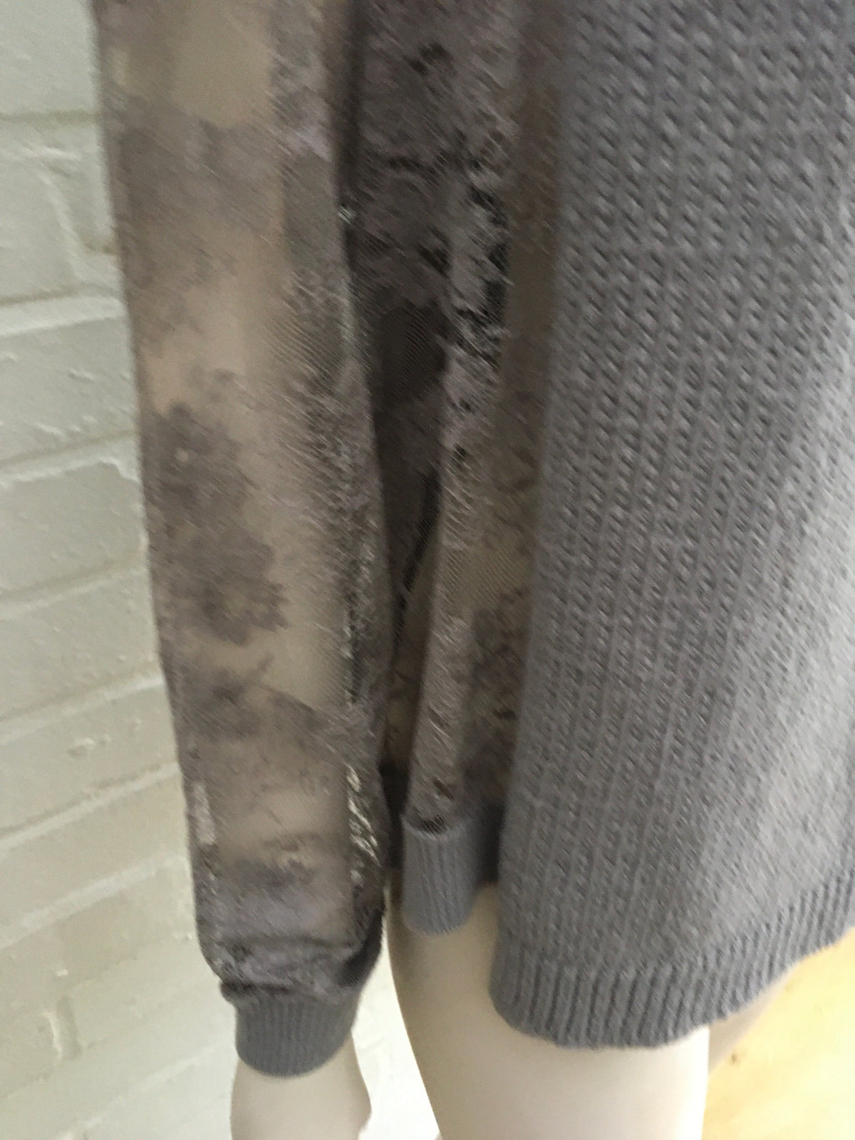 VALENTINO Lace-paneled wool and cashmere sweater jumper Size L Large ladies