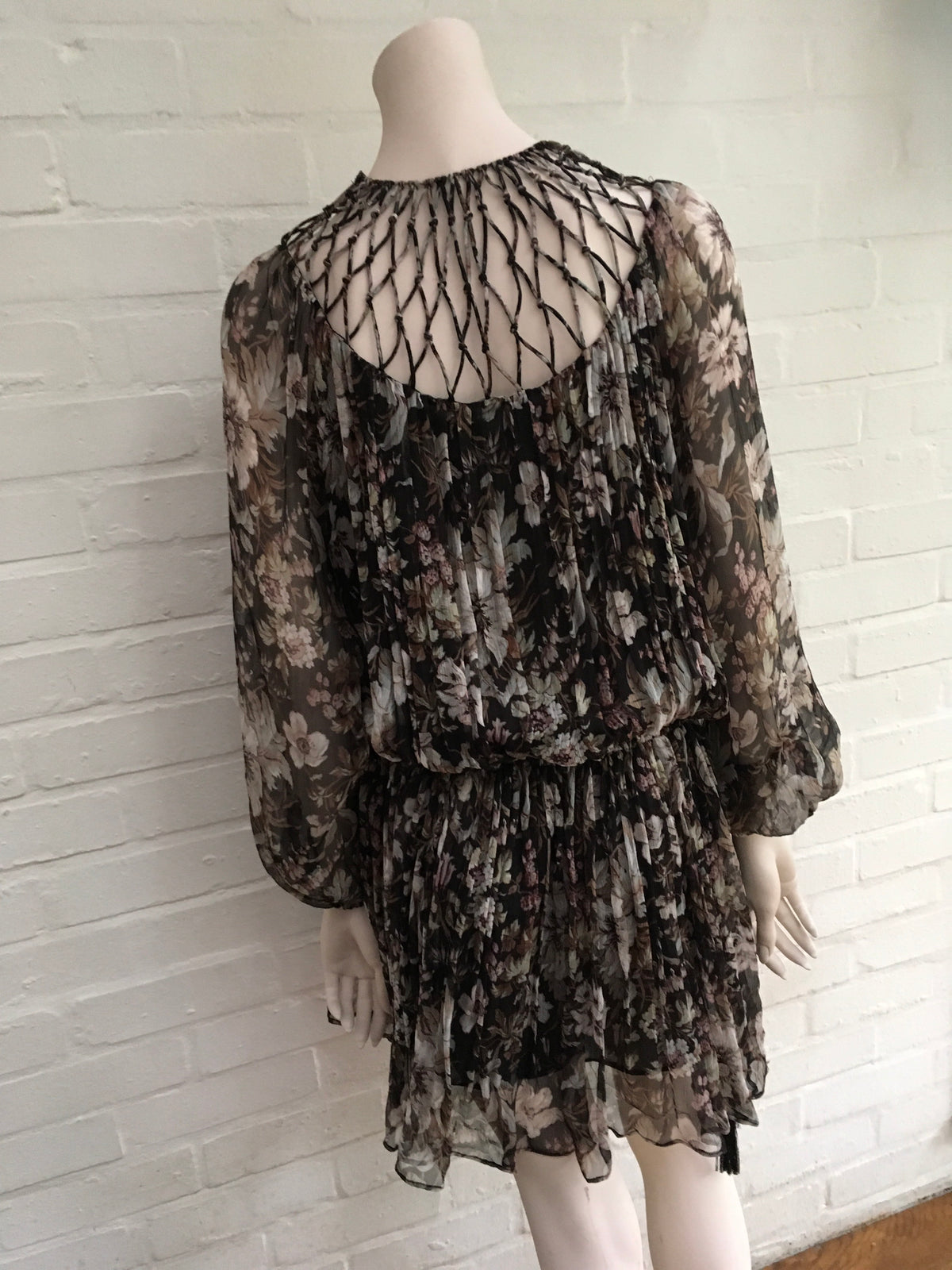 ZIMMERMANN gossamer lattice drawn silk dress Ladies