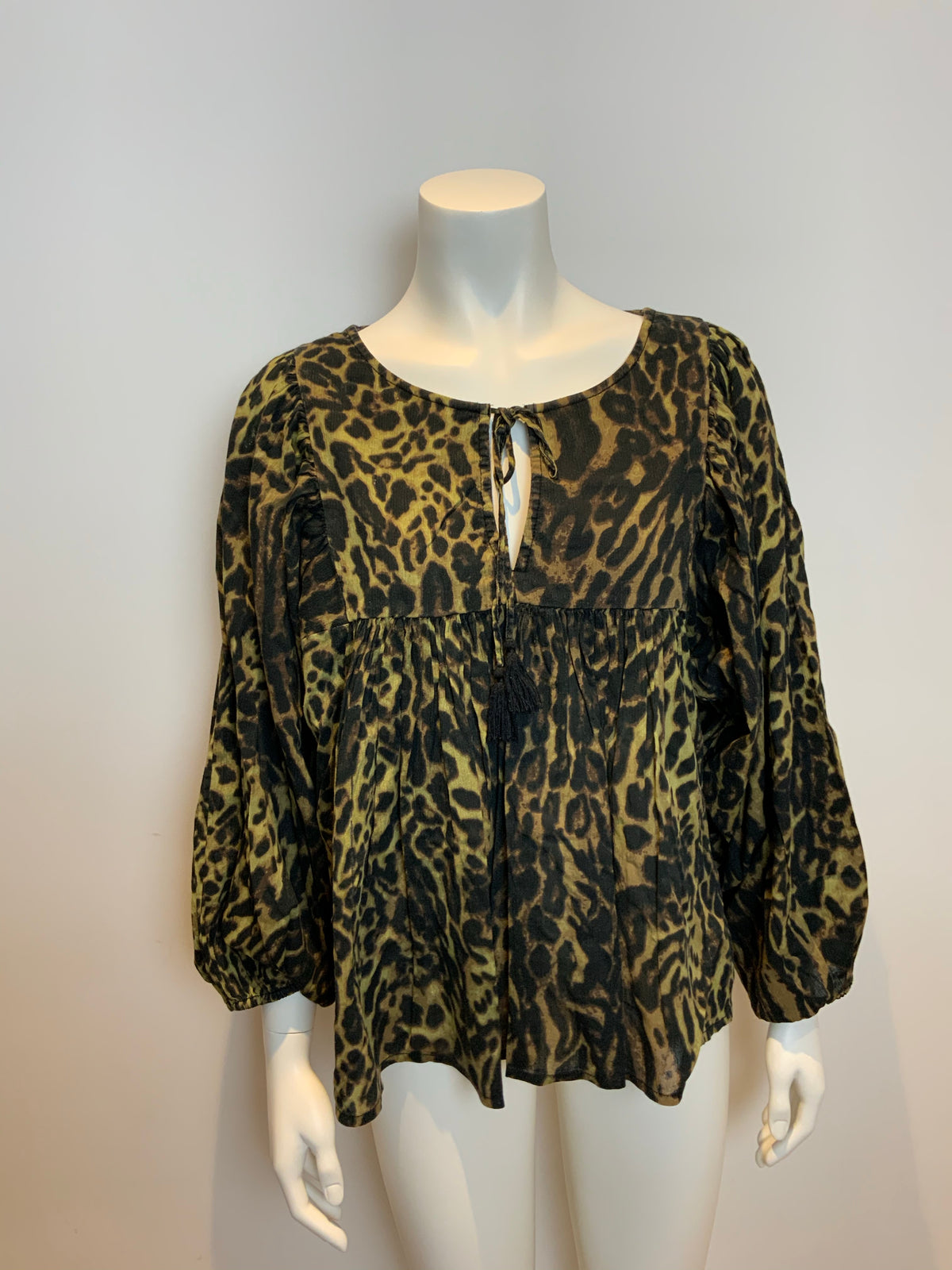 Denim & Supply Ralph Lauren Animal Printed Boho Blouse Top Peasant Size M Medium ladies