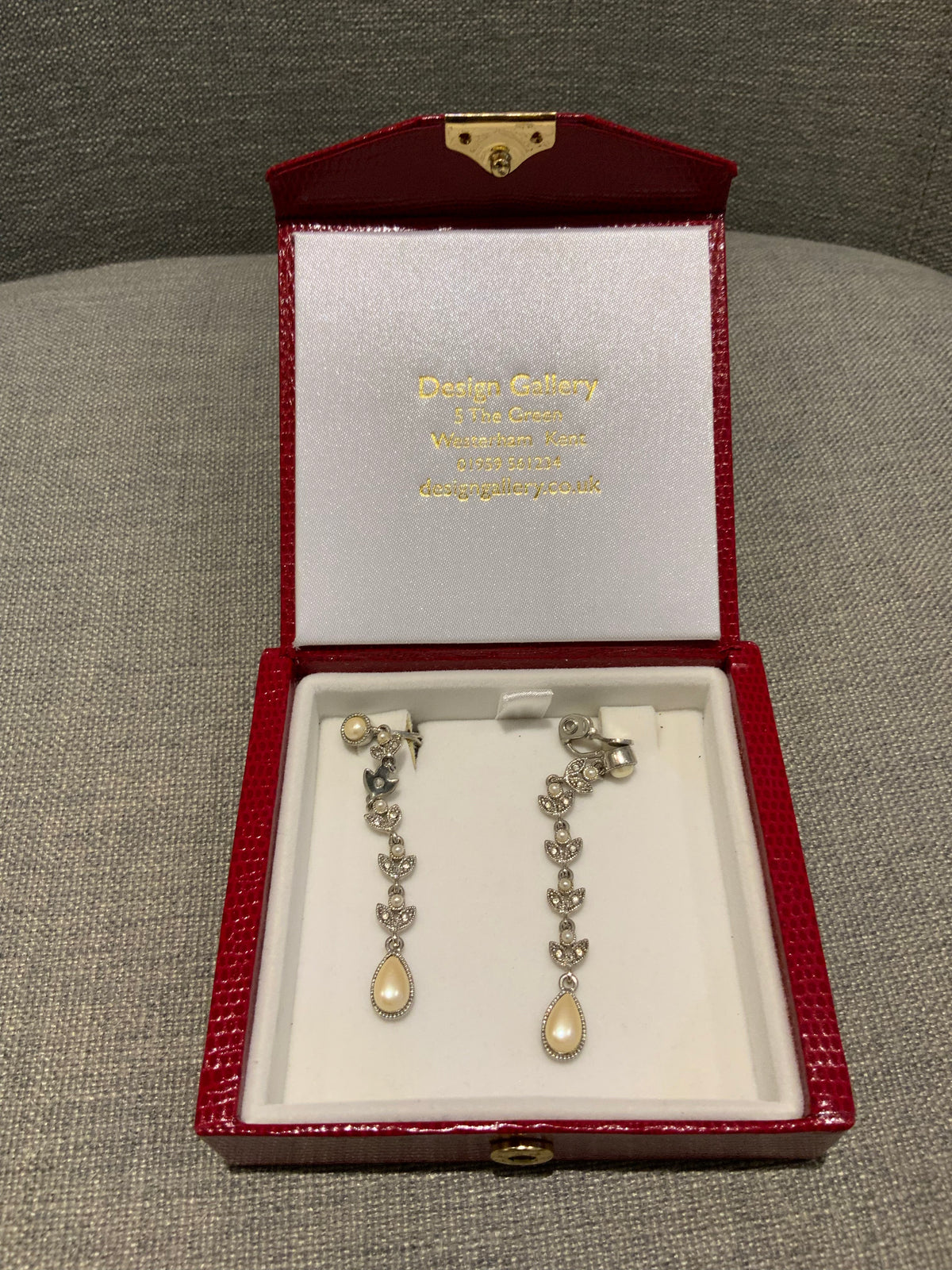 Design Gallery Kent Drop Pearl Silver Earrings ladies